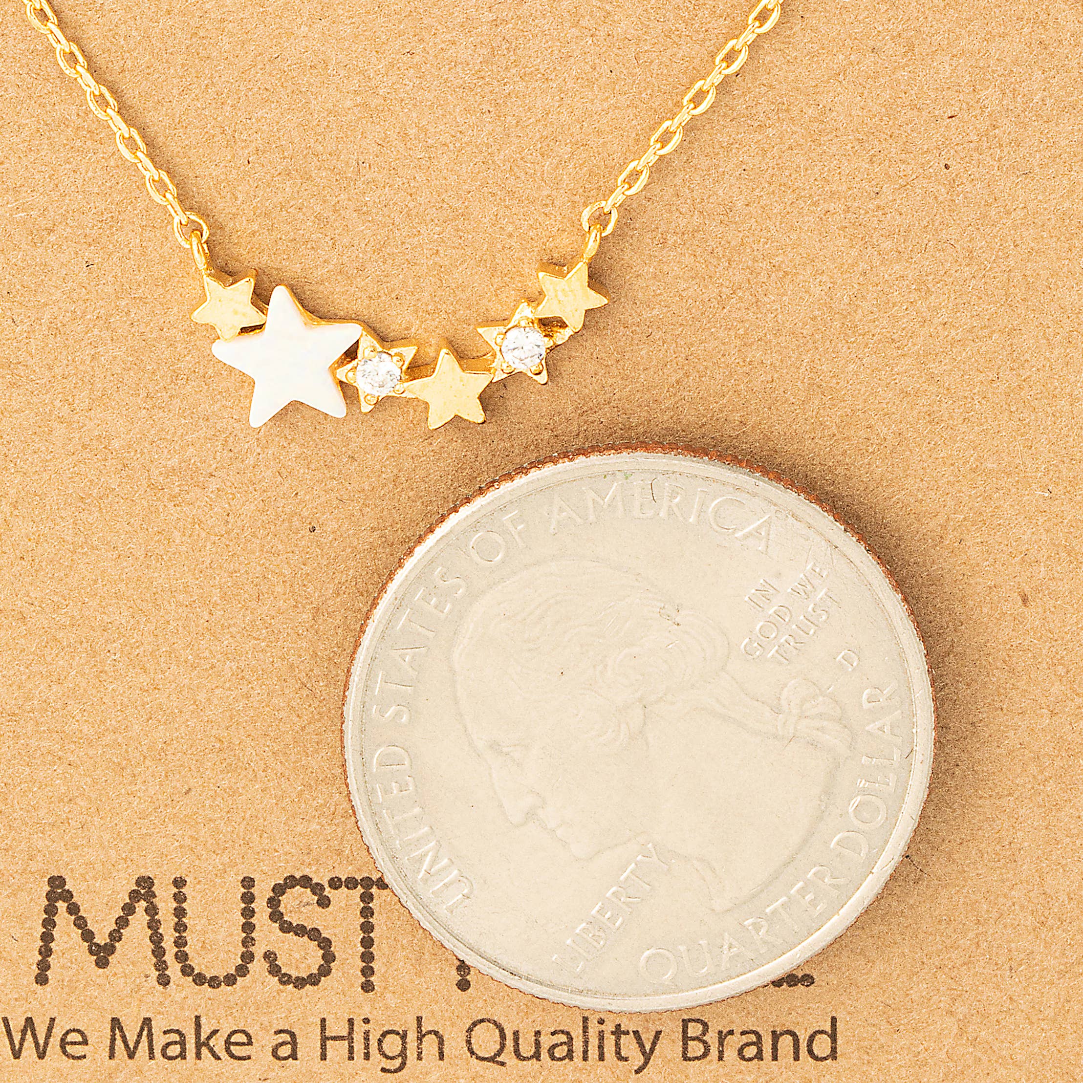 Must Have Dainty Multi Star Charm Necklace