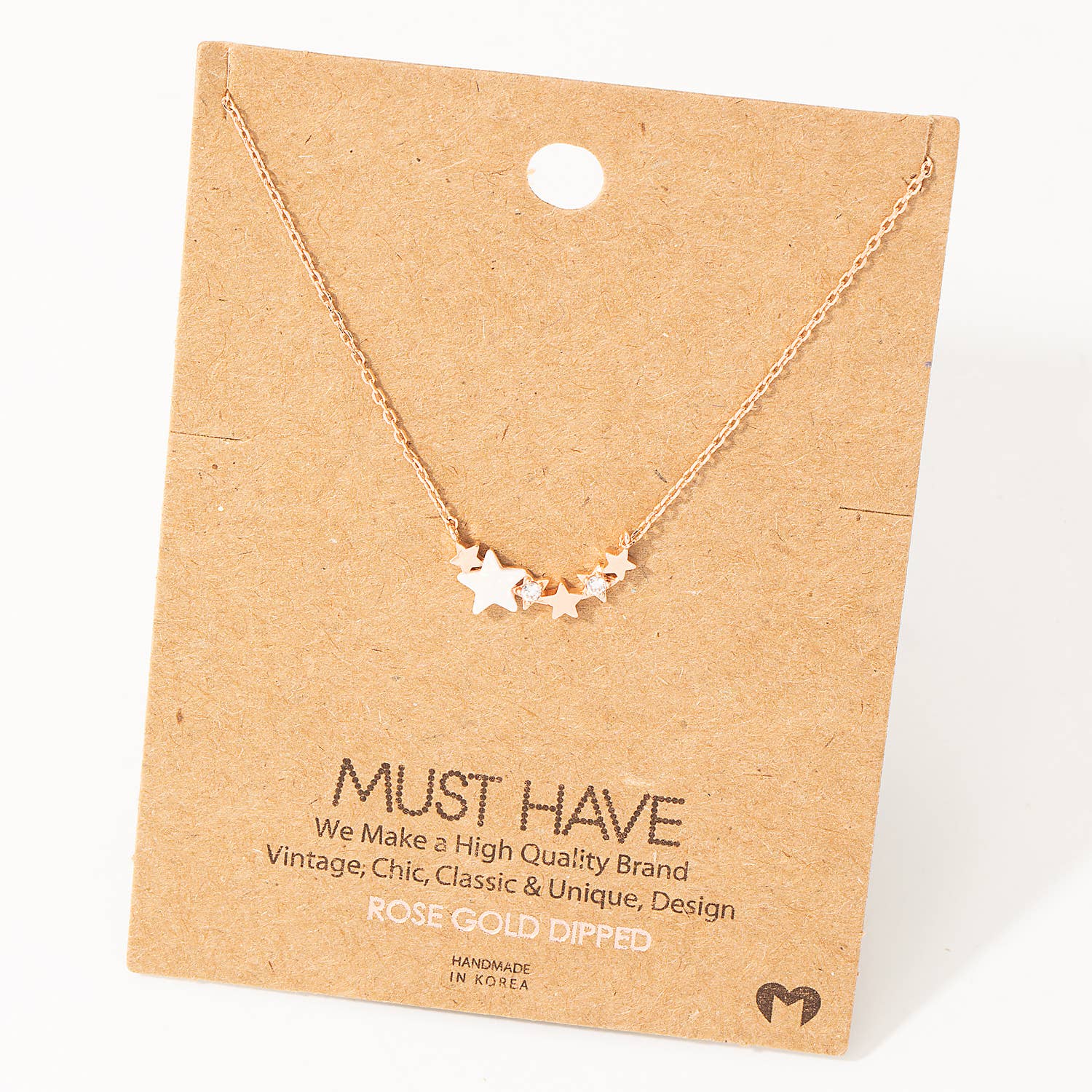 Must Have Dainty Multi Star Charm Necklace