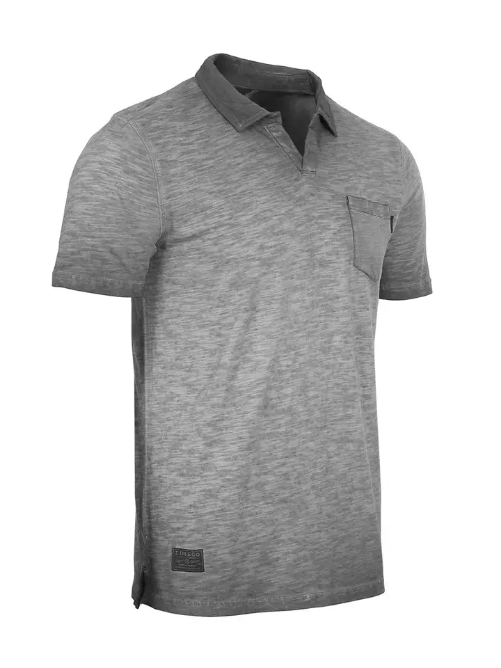 ZIMEGO Short Sleeve Western Vintage Polo V Cut Neck