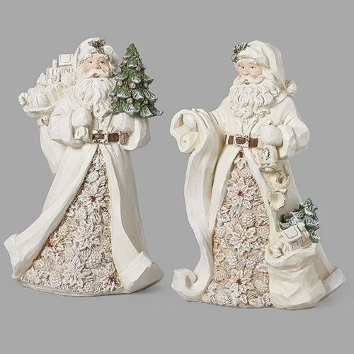 Roman Rustic Poinsettia Santa Figurine – 8.25