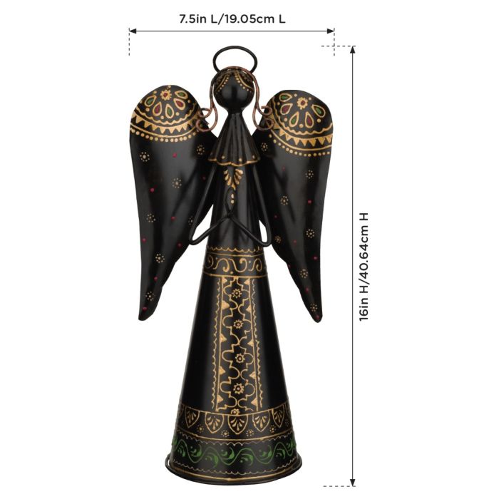 Regal Art & Gift Angel Decor 16" – Black/Gold