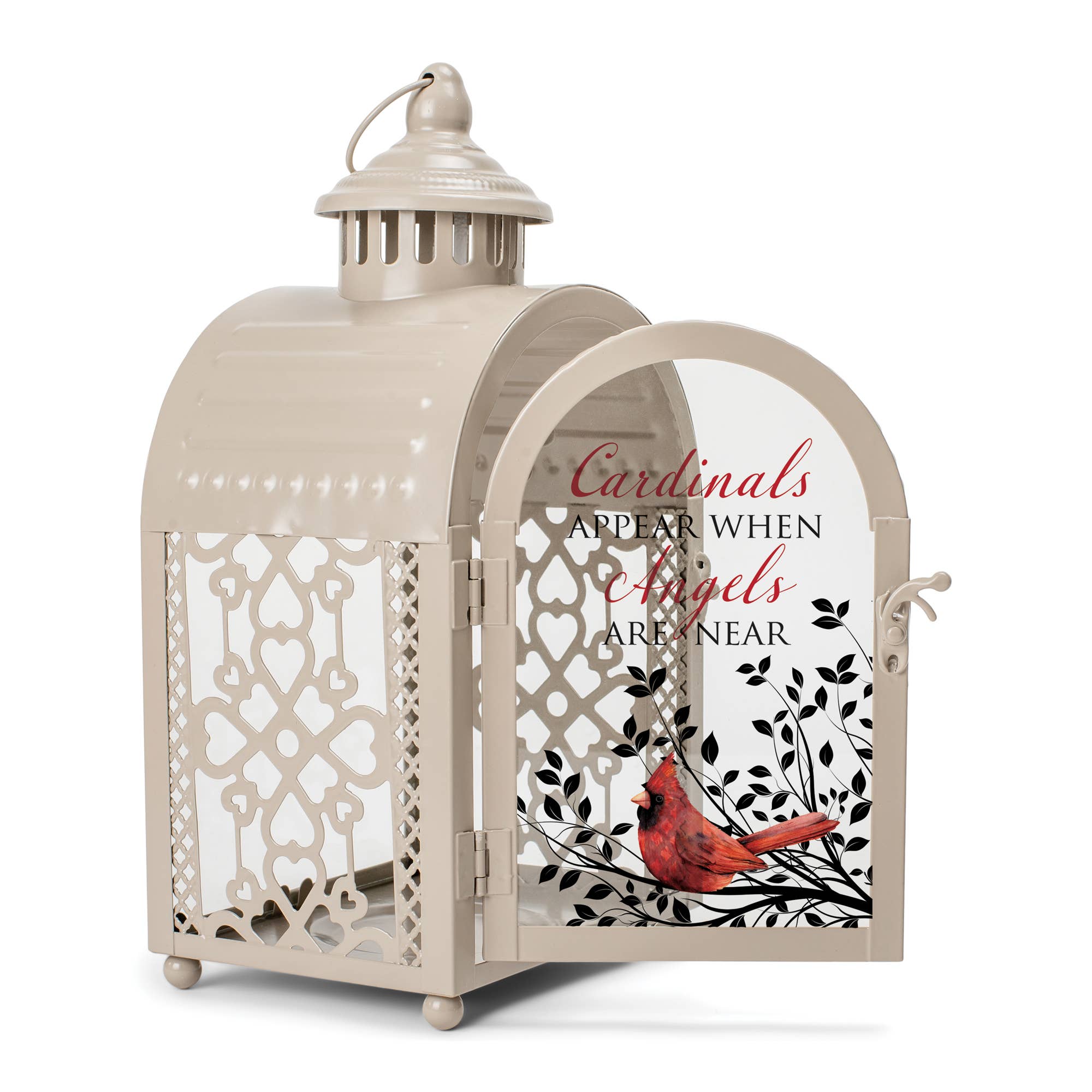 Cardinals Appear When Angels Are Near Memorial Lantern with LED Candle
