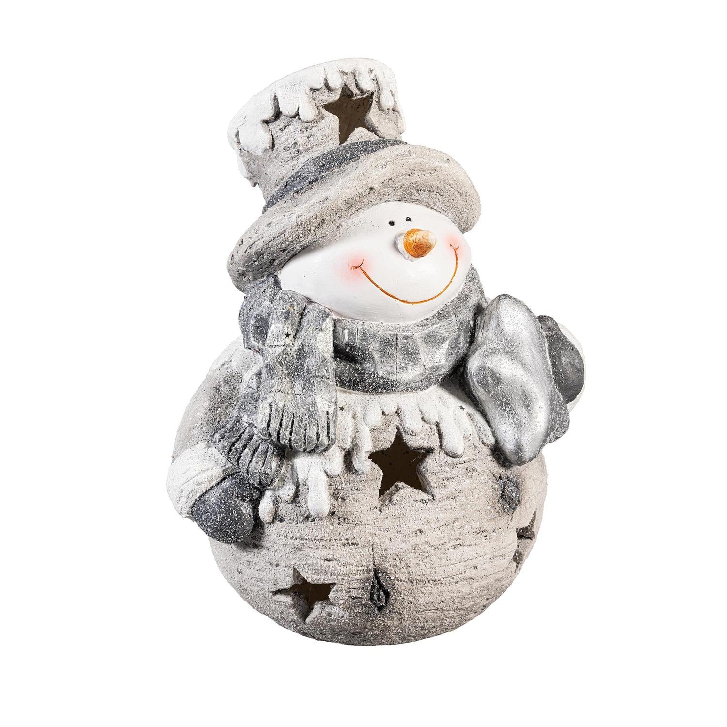 Season to Sparkle Garden Statue – LED Snowy Santa or Snowman (14")