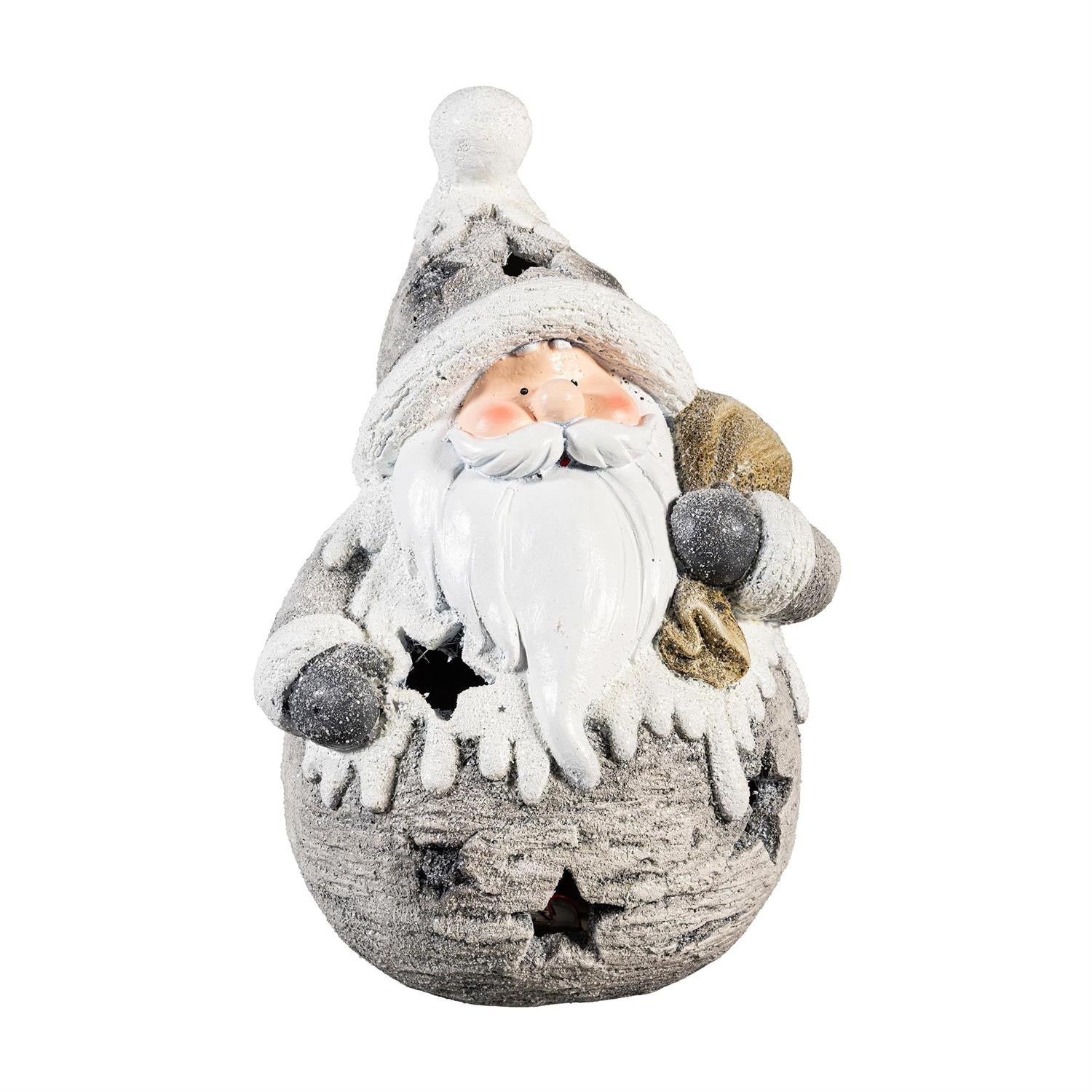 Season to Sparkle Garden Statue – LED Snowy Santa or Snowman (14")