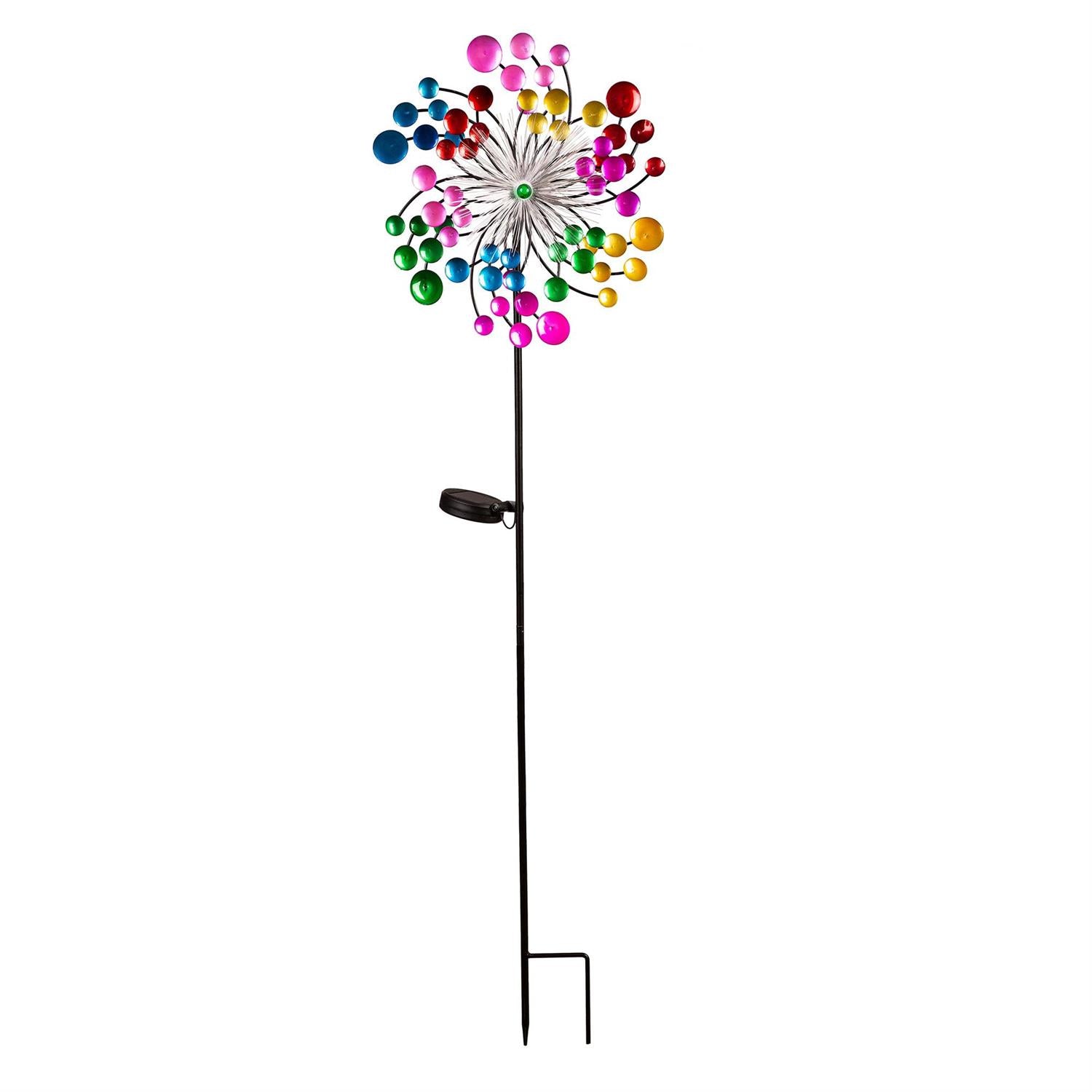 Solar Fiber Optic Color Pop Wind Spinner