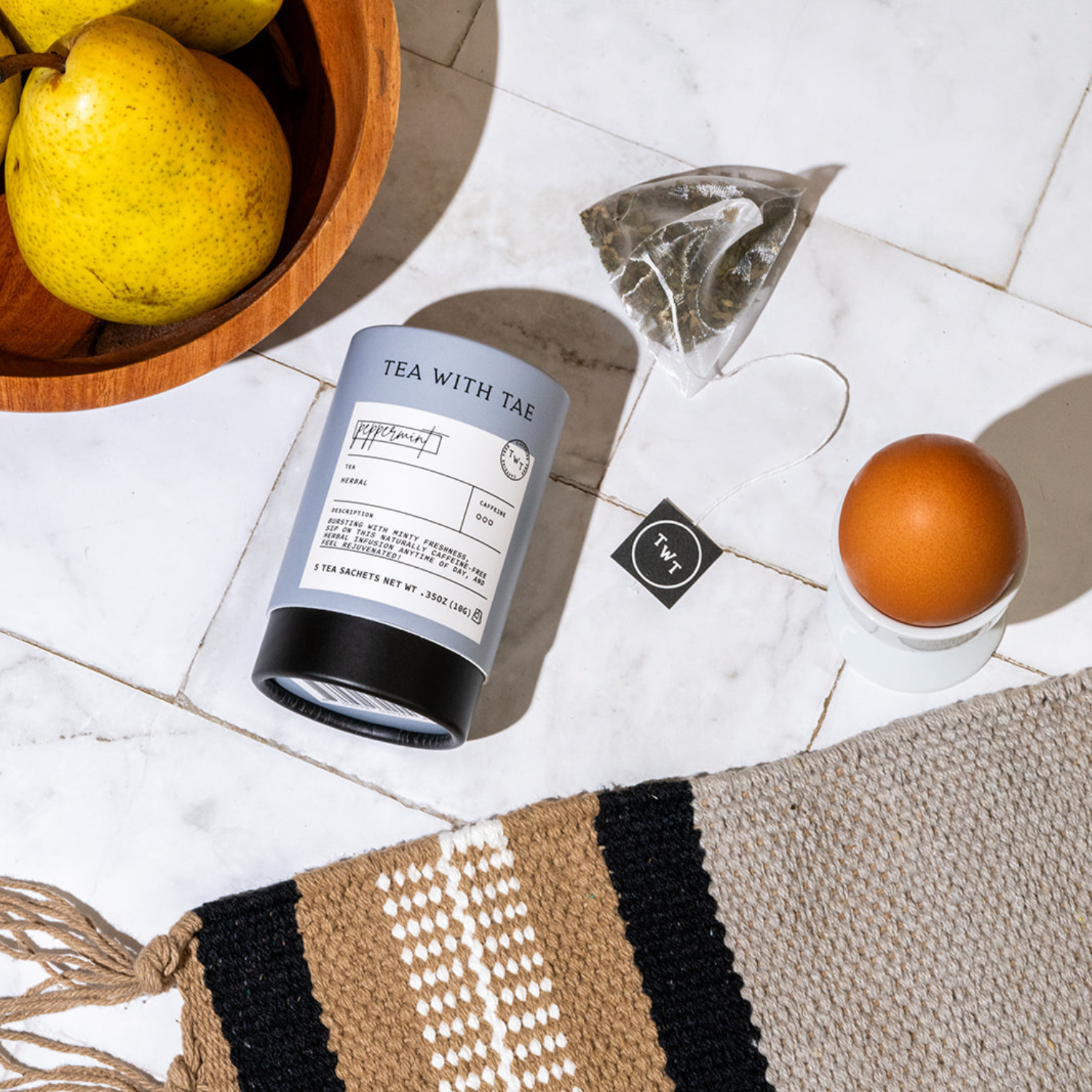 Tea With Tae Peppermint Herbal Mini Tea Tube Gift (5 tea bags)