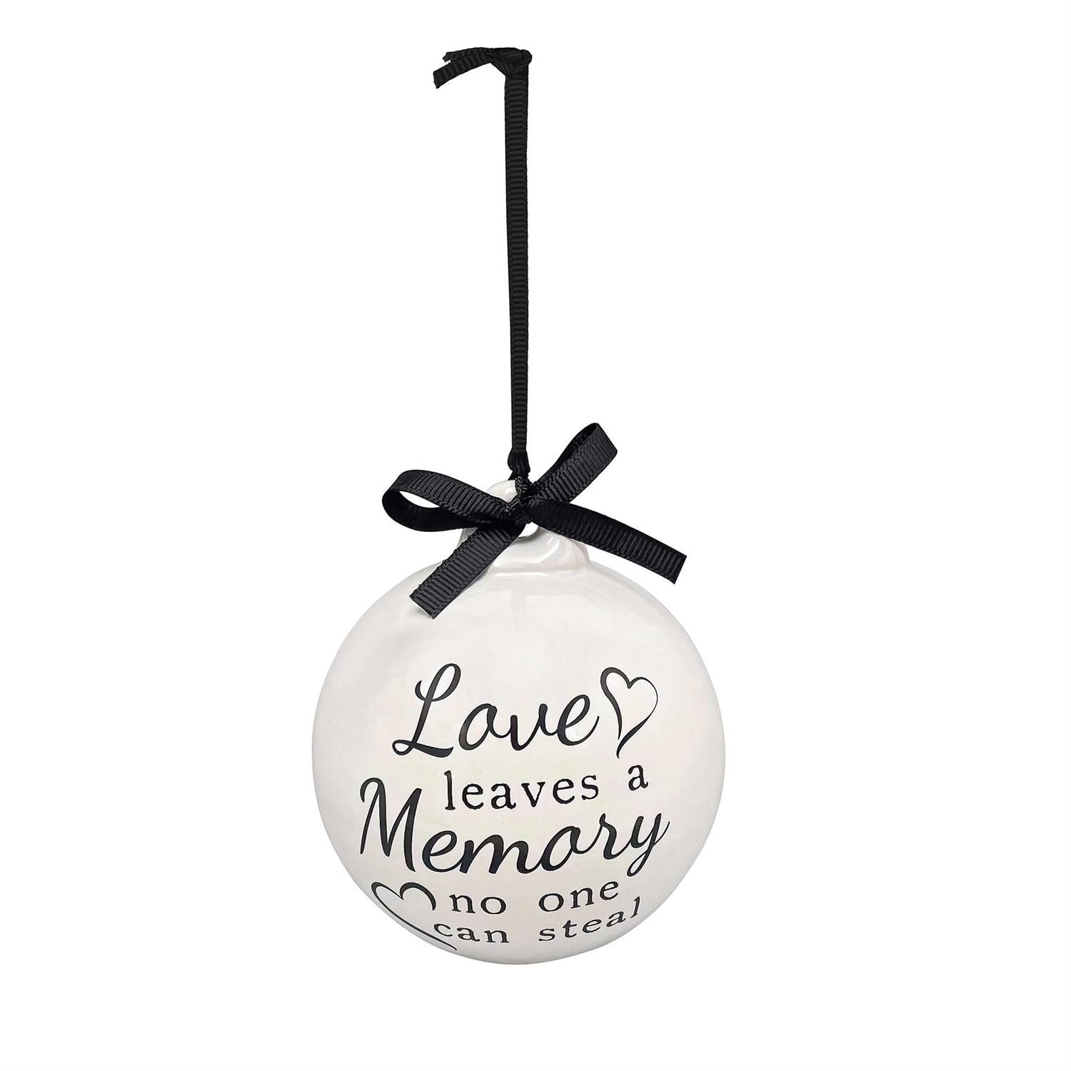 Memorial Hanging Décor – Ceramic Remembrance Ornament with Bow – 3 Styles Available