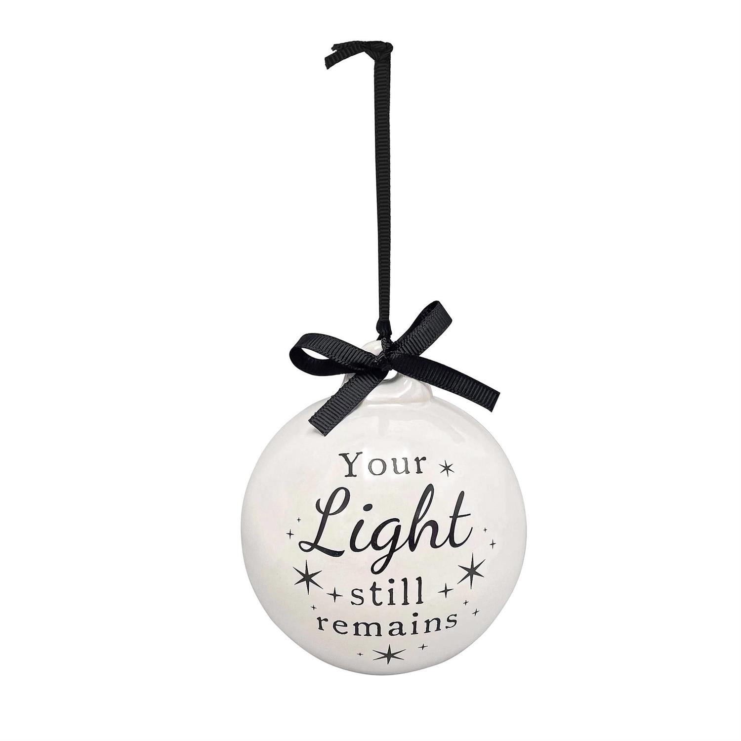 Memorial Hanging Décor – Ceramic Remembrance Ornament with Bow – 3 Styles Available