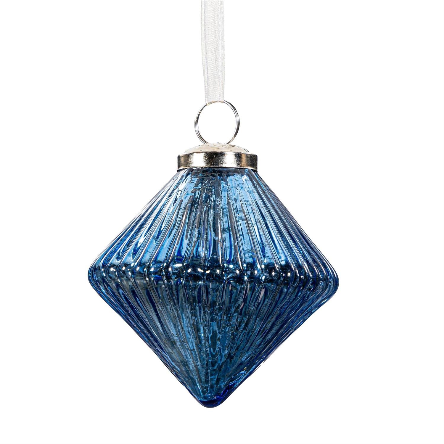 Season to Sparkle Diamond Crackle Glass Ornament – 3 Colors Available