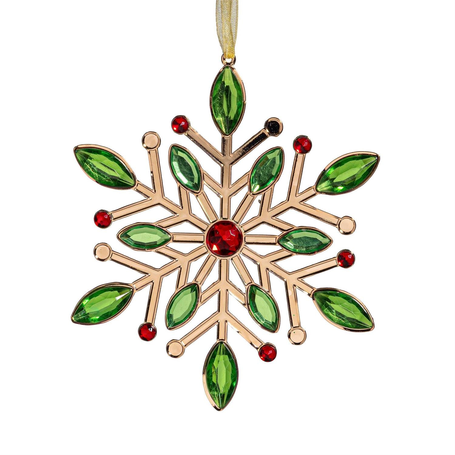 Joyful Traditions Snowflake Ornament with Gems – 2 Styles