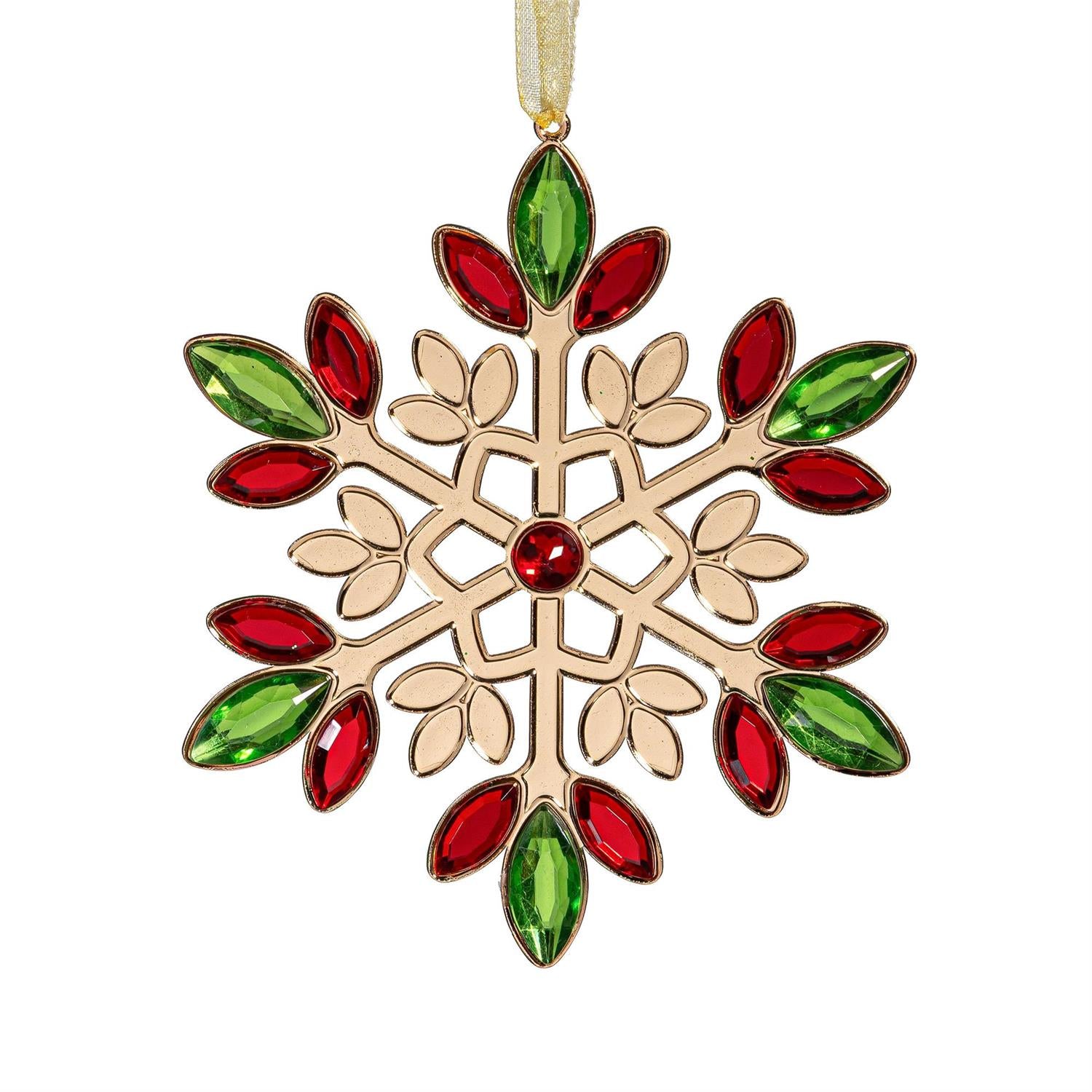 Joyful Traditions Snowflake Ornament with Gems – 2 Styles