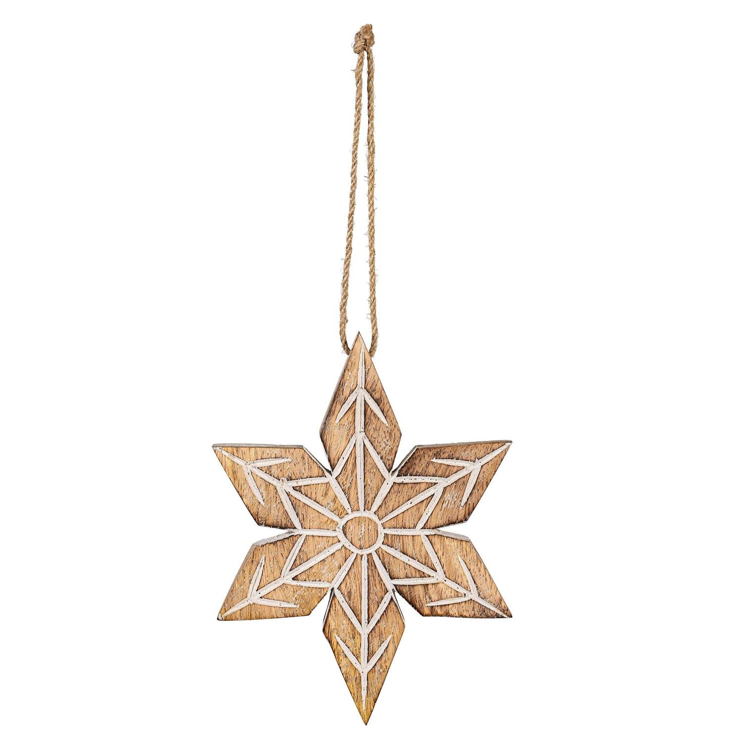 VivaStyle Wood Snowflake Ornament – 2 Sizes to Choose From