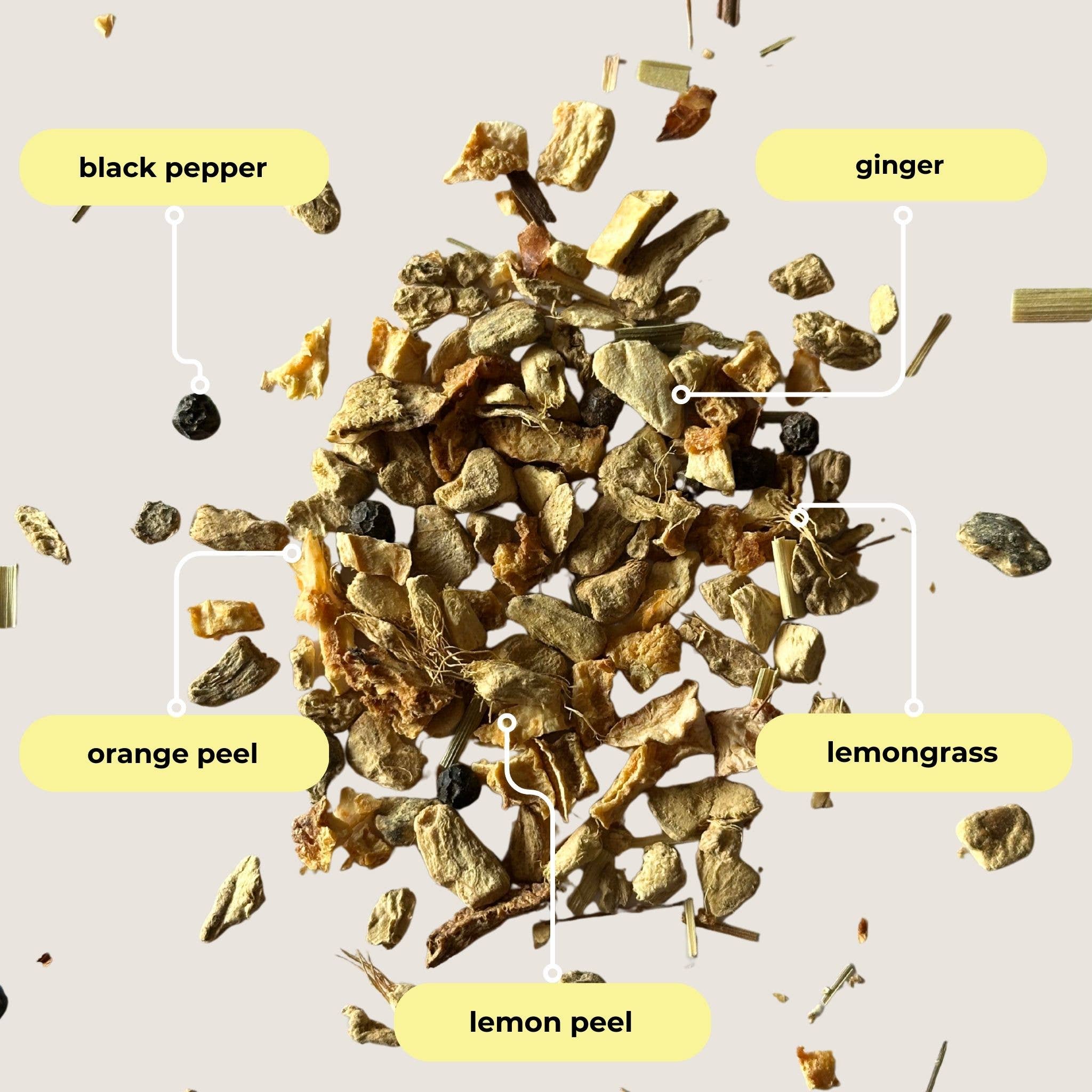 Tea With Tae Lemon Ginger Herbal Mini Tube Gift (5 tea bags)