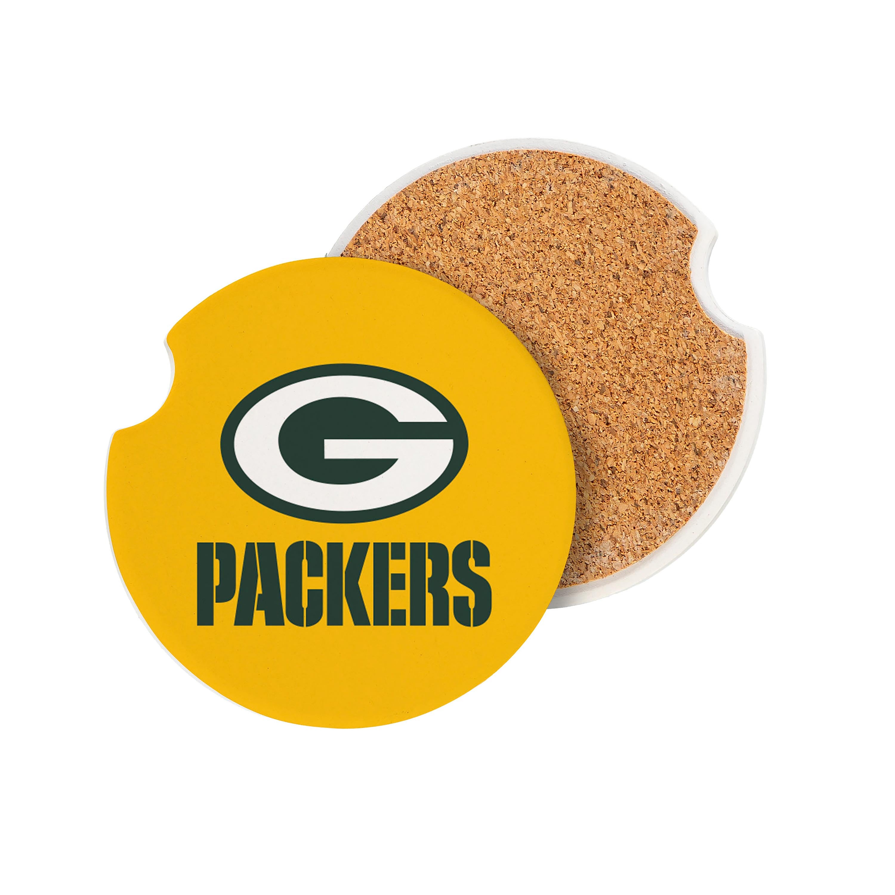 Green Bay Packers Car Coaster Set – 2 Piece
