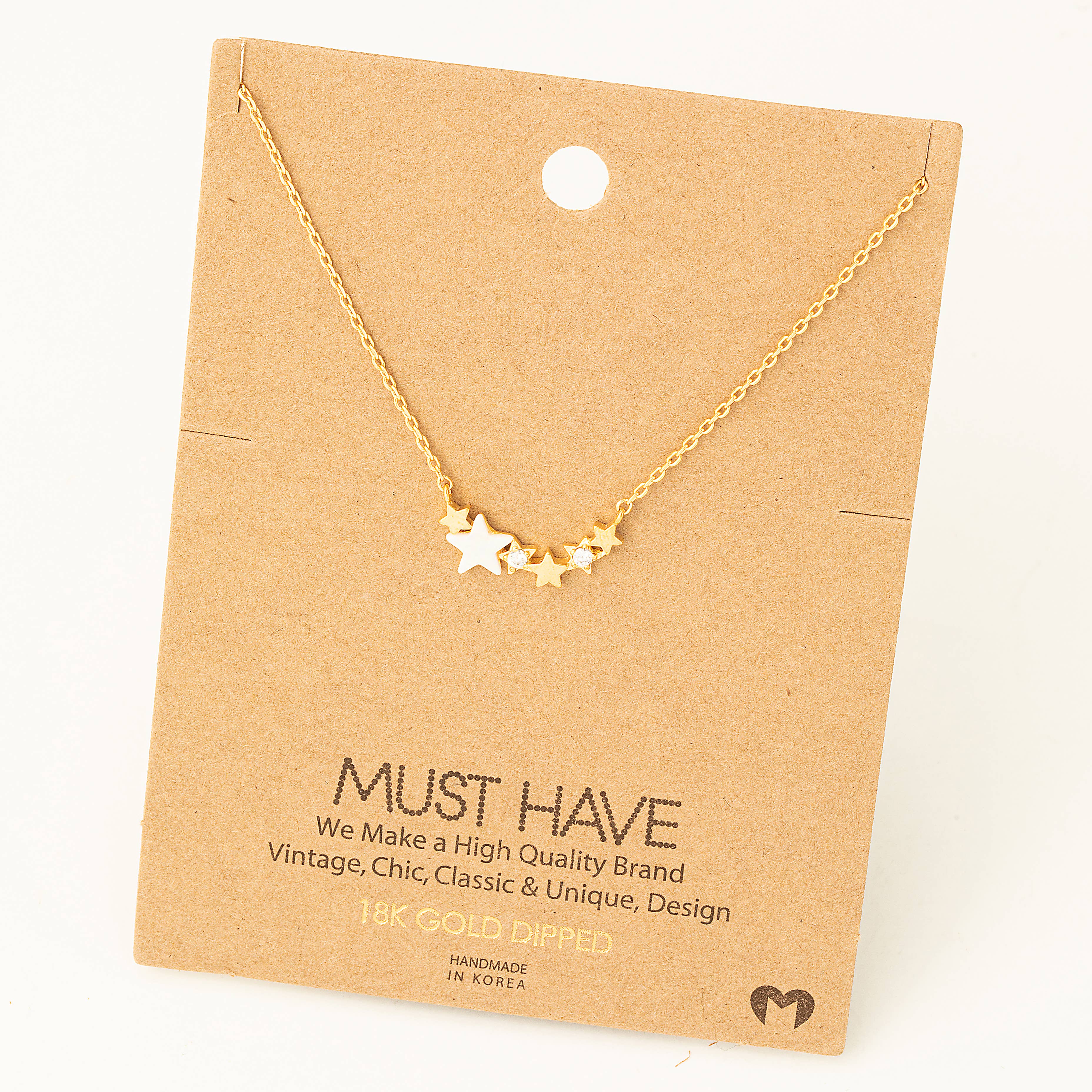 Must Have Dainty Multi Star Charm Necklace