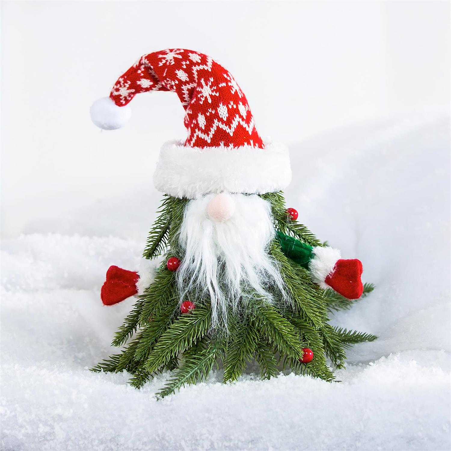Woodland Storybook Faux Floral Pine Gnome – 2 Varieties