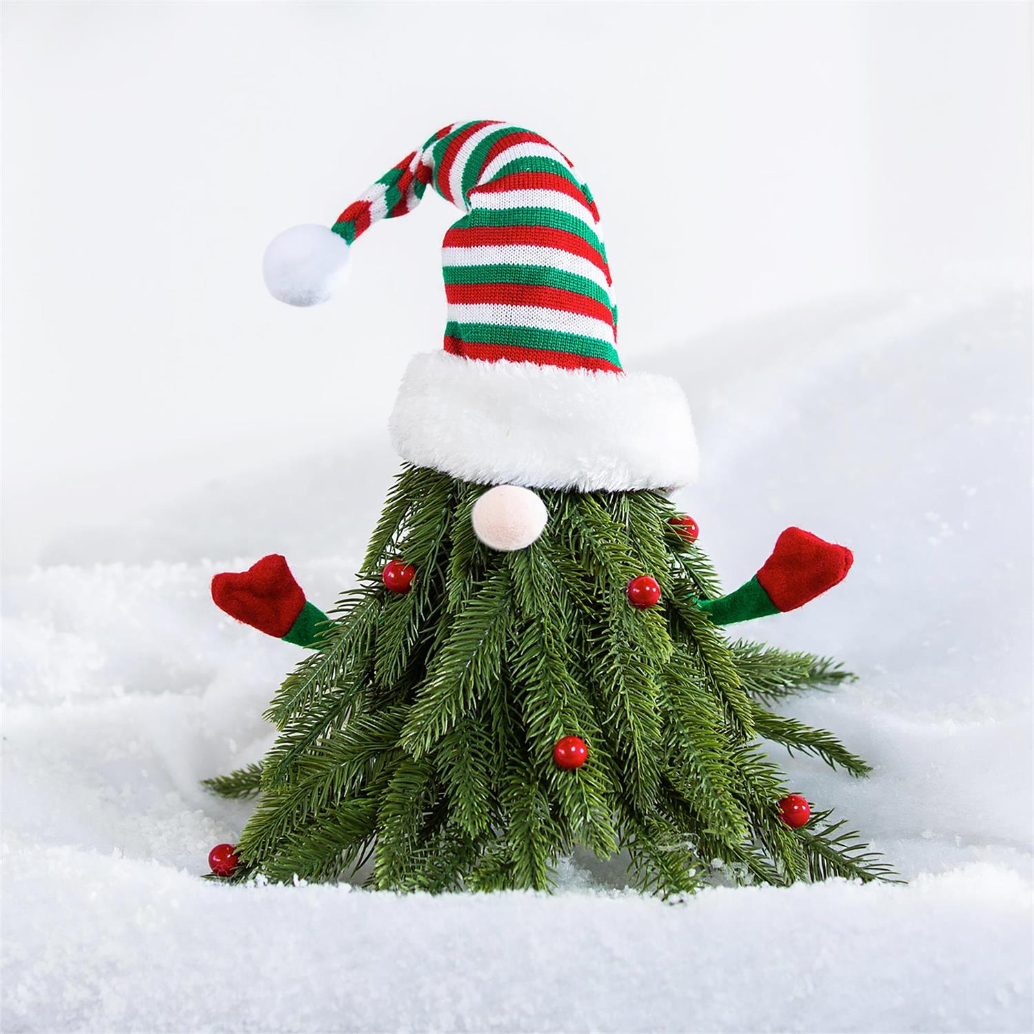 Woodland Storybook Faux Floral Pine Gnome – 2 Varieties
