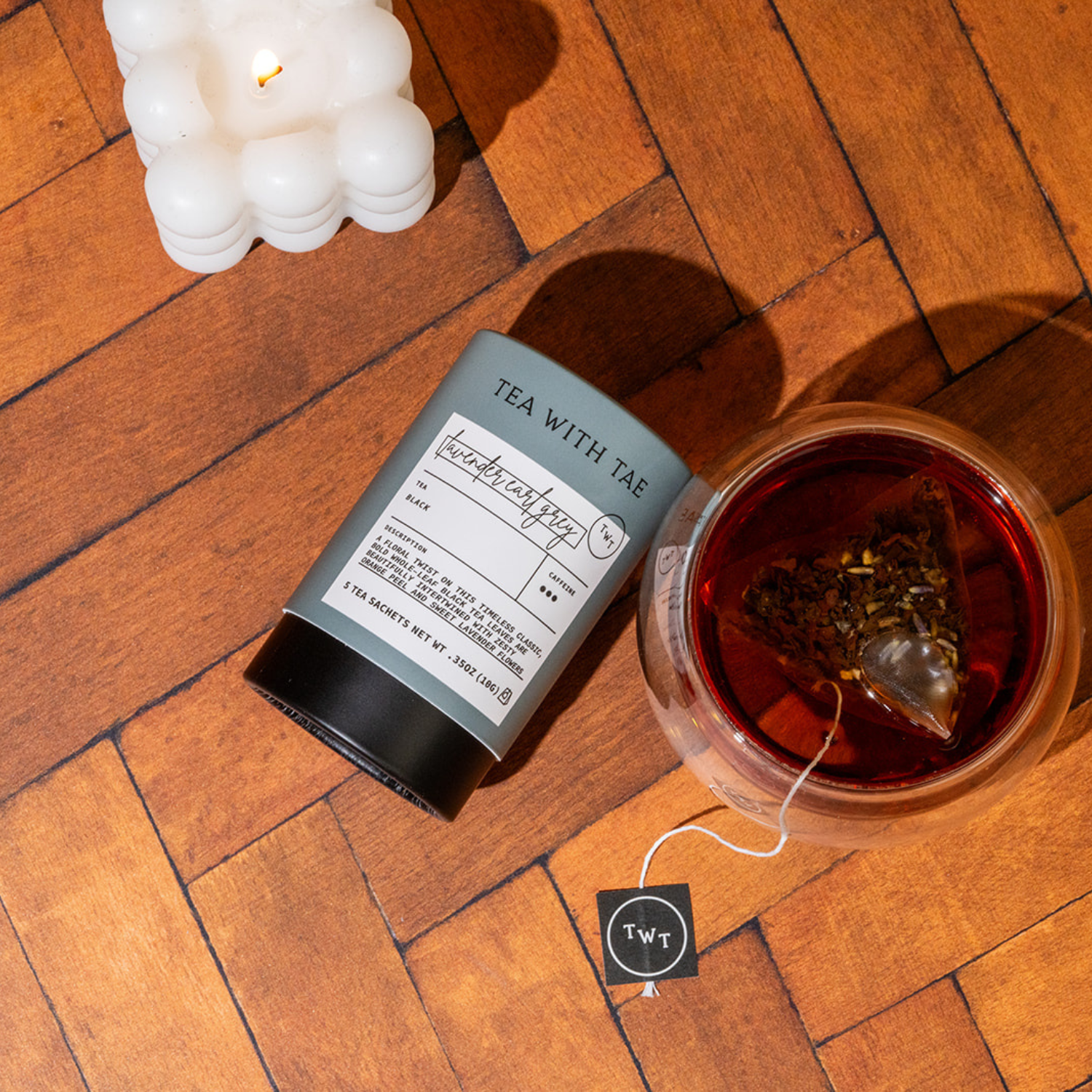 Tea With Tae Lavender Earl Grey Black Tea Mini Tea Tube Gift (5 tea bags)