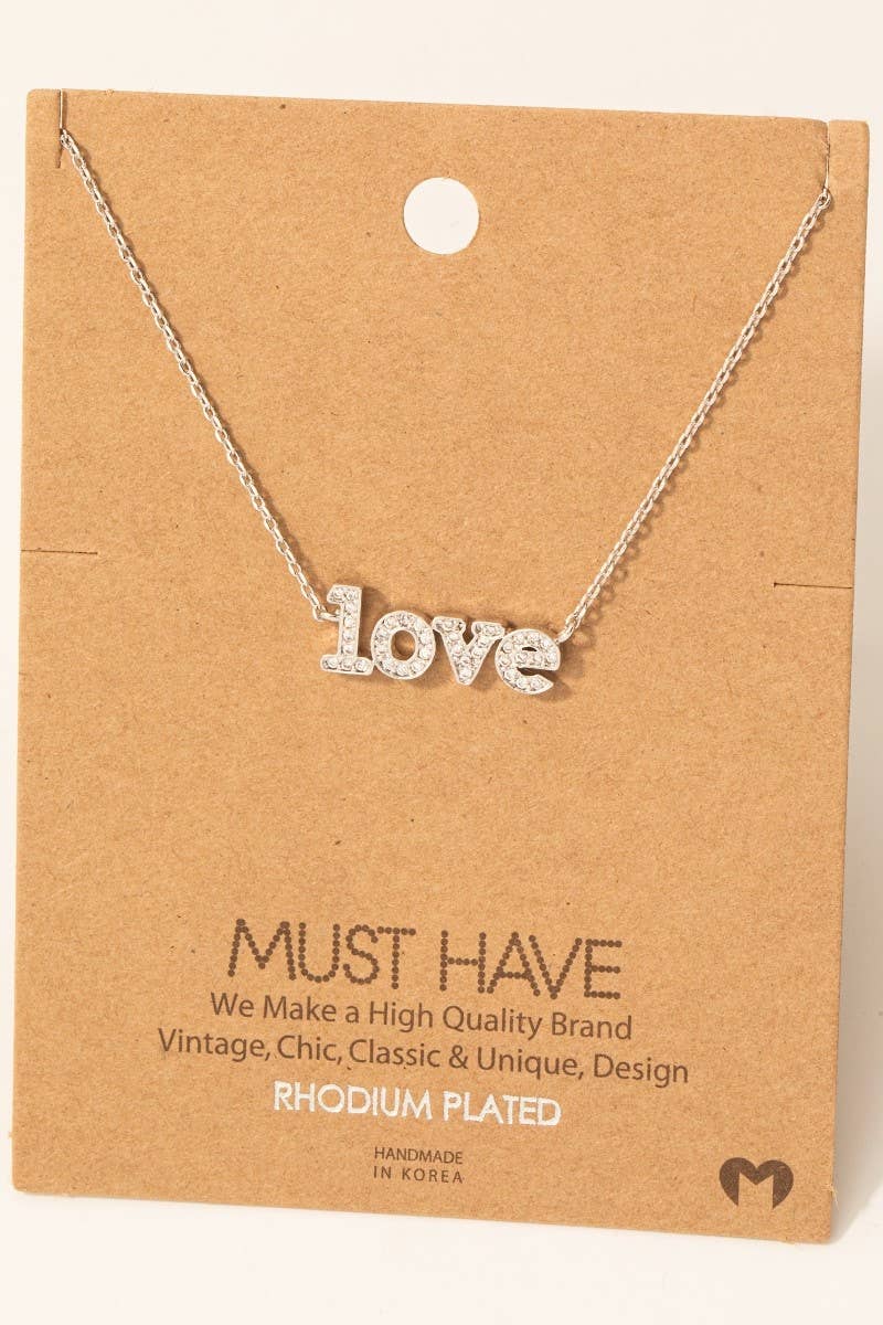 Must Have Gold Dipped Cz Pave Love Pendant Necklace