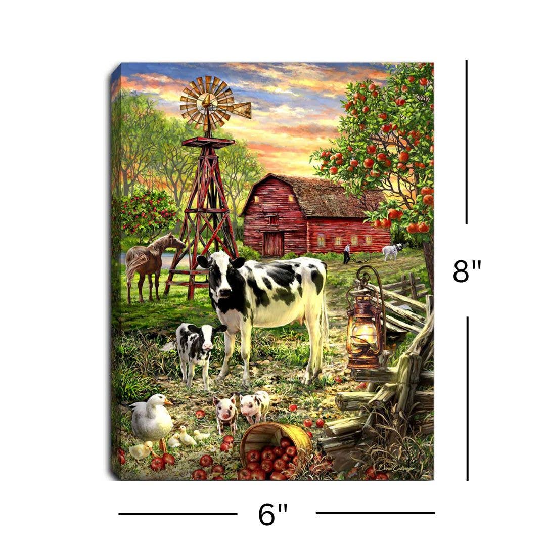 Glow Decor Old Country Farm 8x6 Lighted Tabletop Canvas