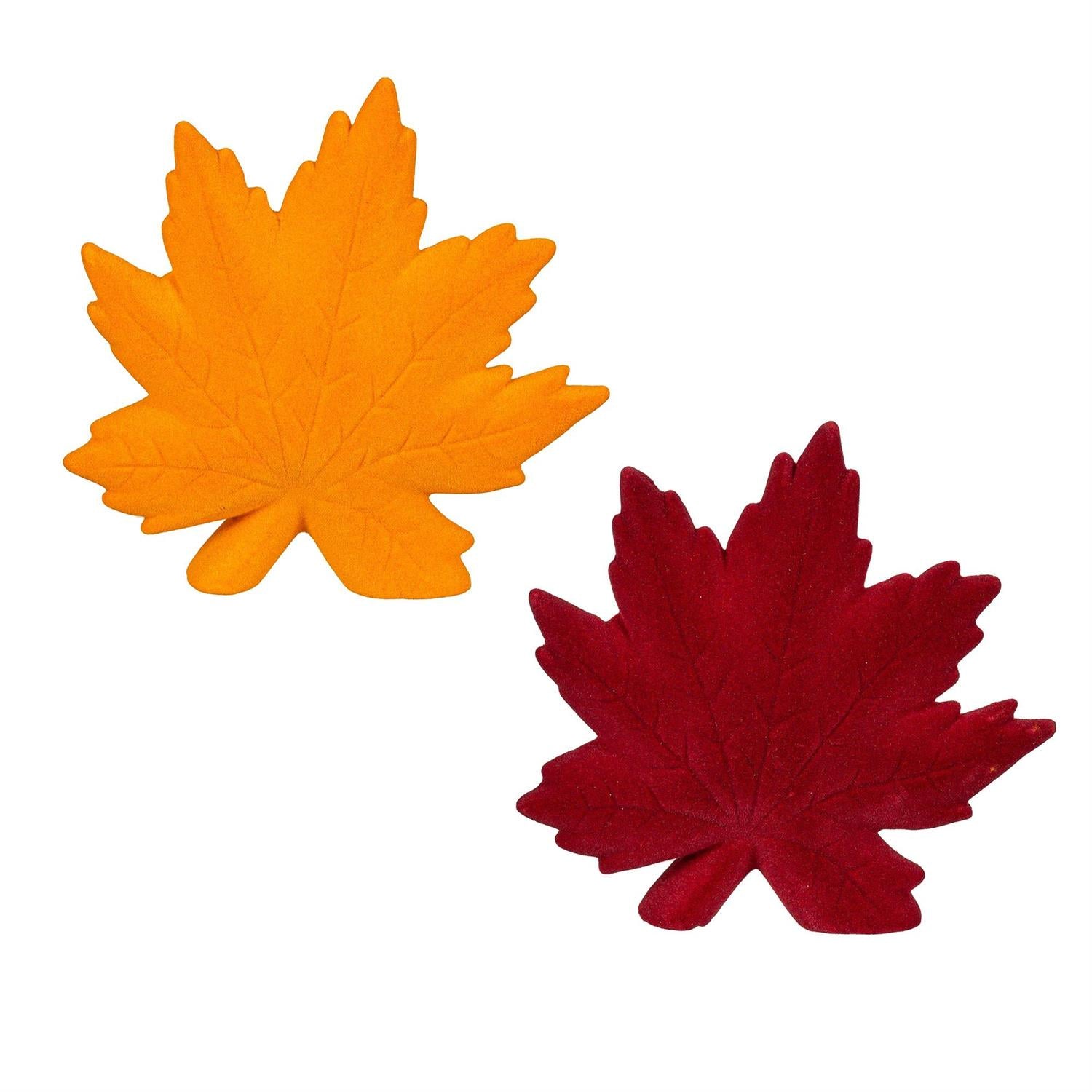 Maple Leaf Flocked Ceramic Table Décor – 2 Colors