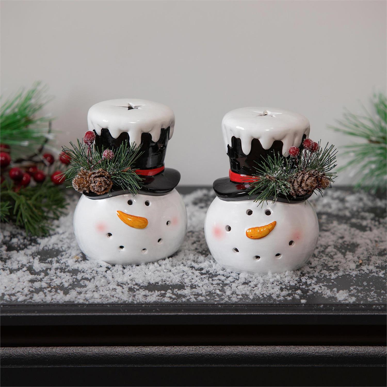 Joyful Traditions LED Snowman Head Table Décor – 2 Styles Available