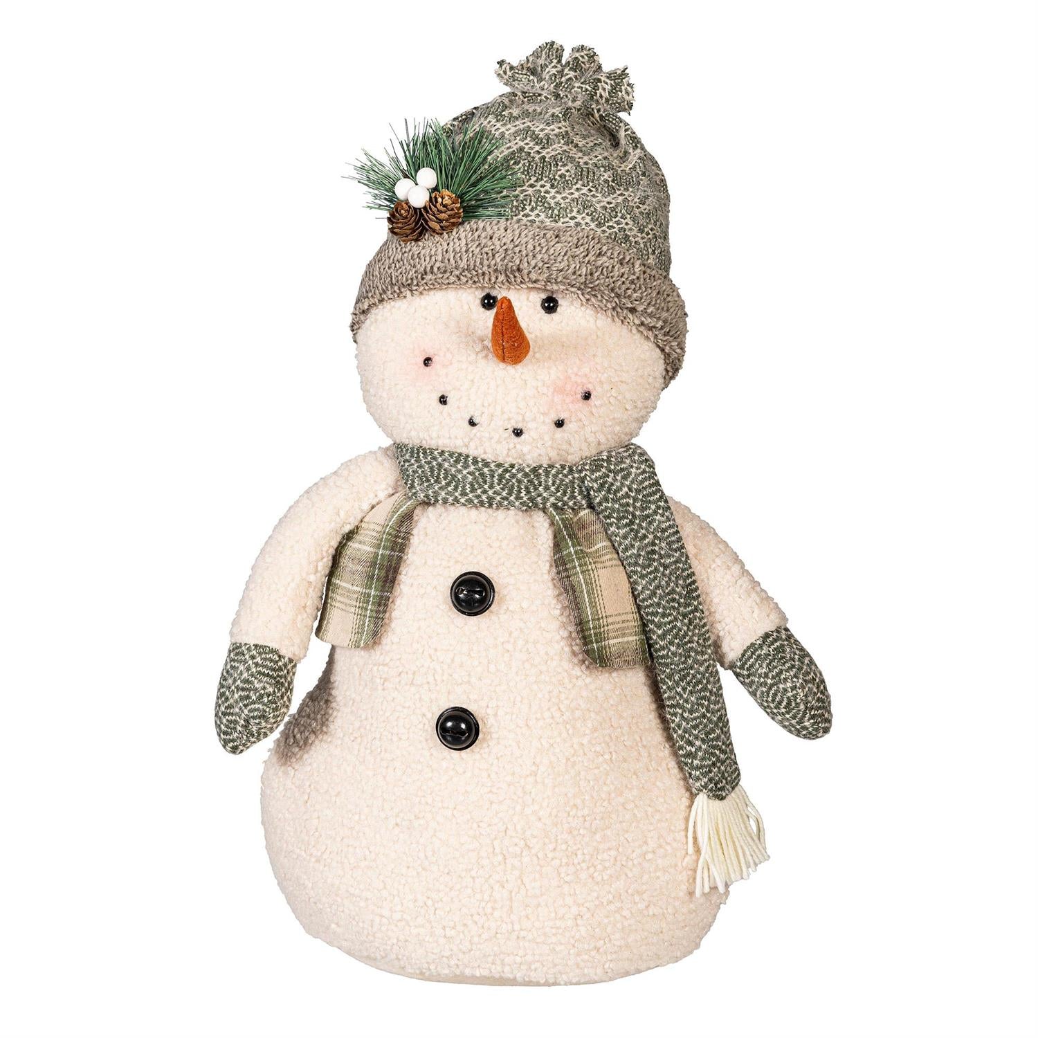 Woodland Storybook Table Décor – Fabric Snowman (21")