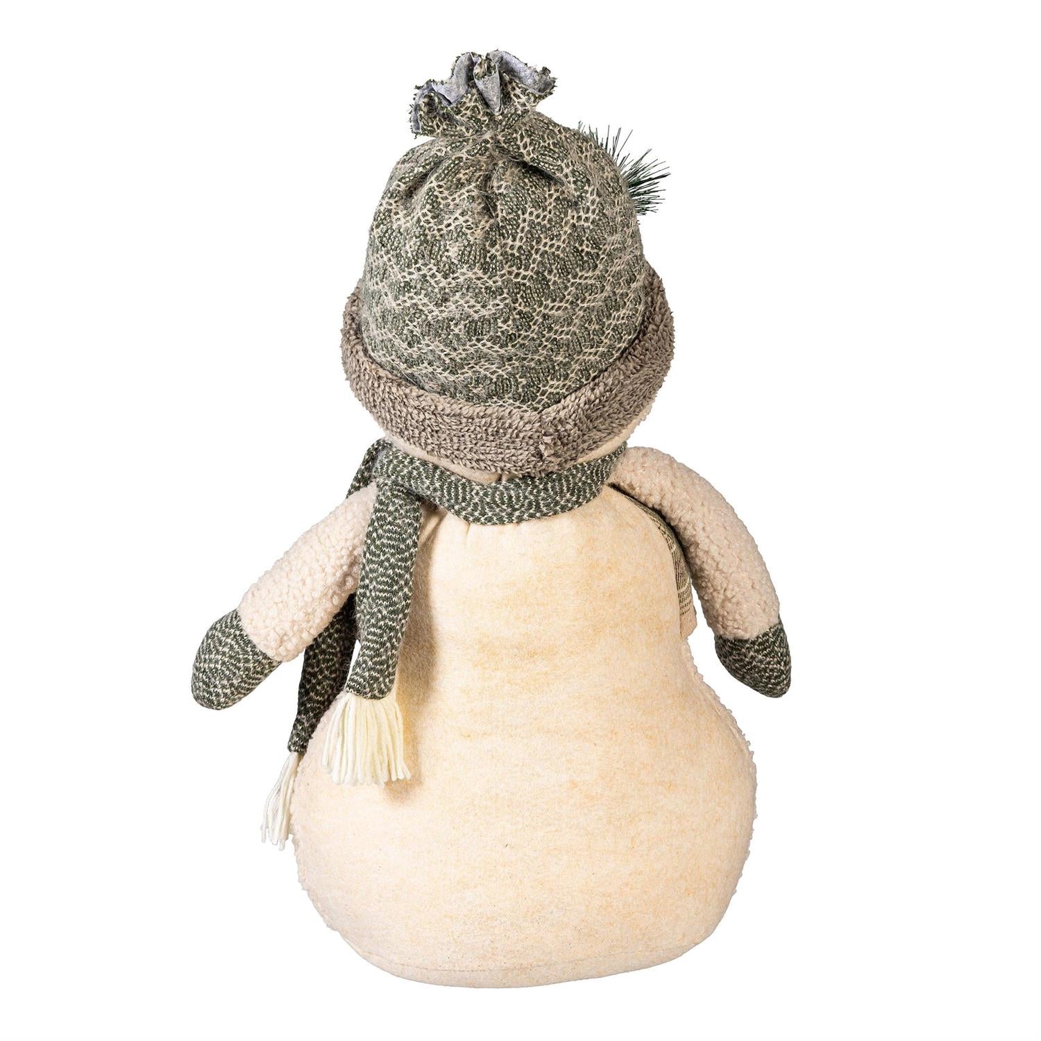 Woodland Storybook Table Décor – Fabric Snowman (21")