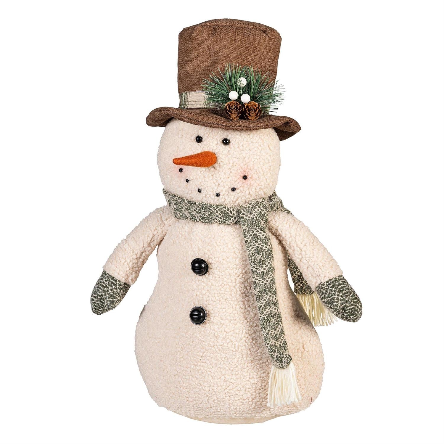 Woodland Storybook Table Décor – Fabric Snowman (21")