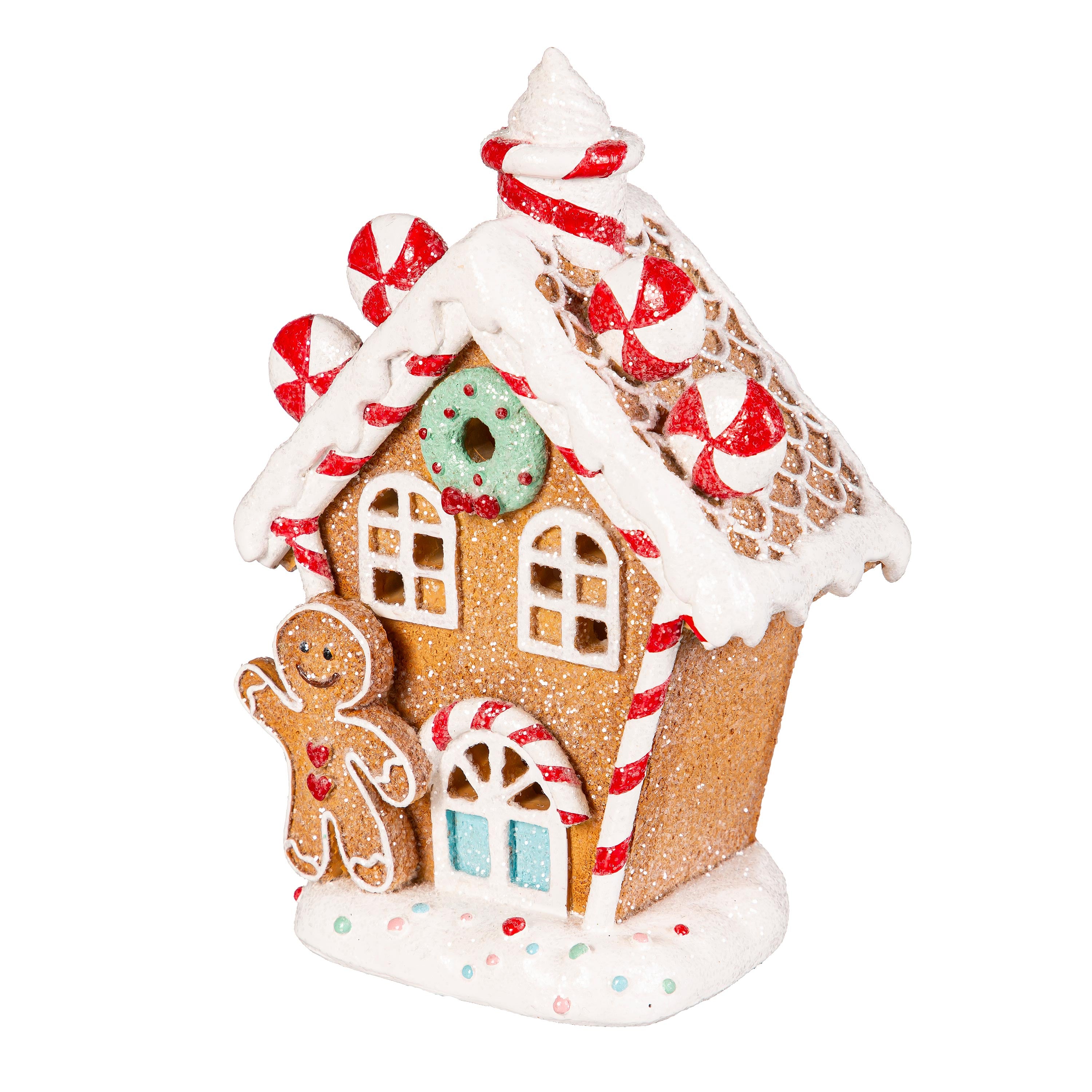 Baking Spirits Bright LED Table Decor Resin Gingerbread House
