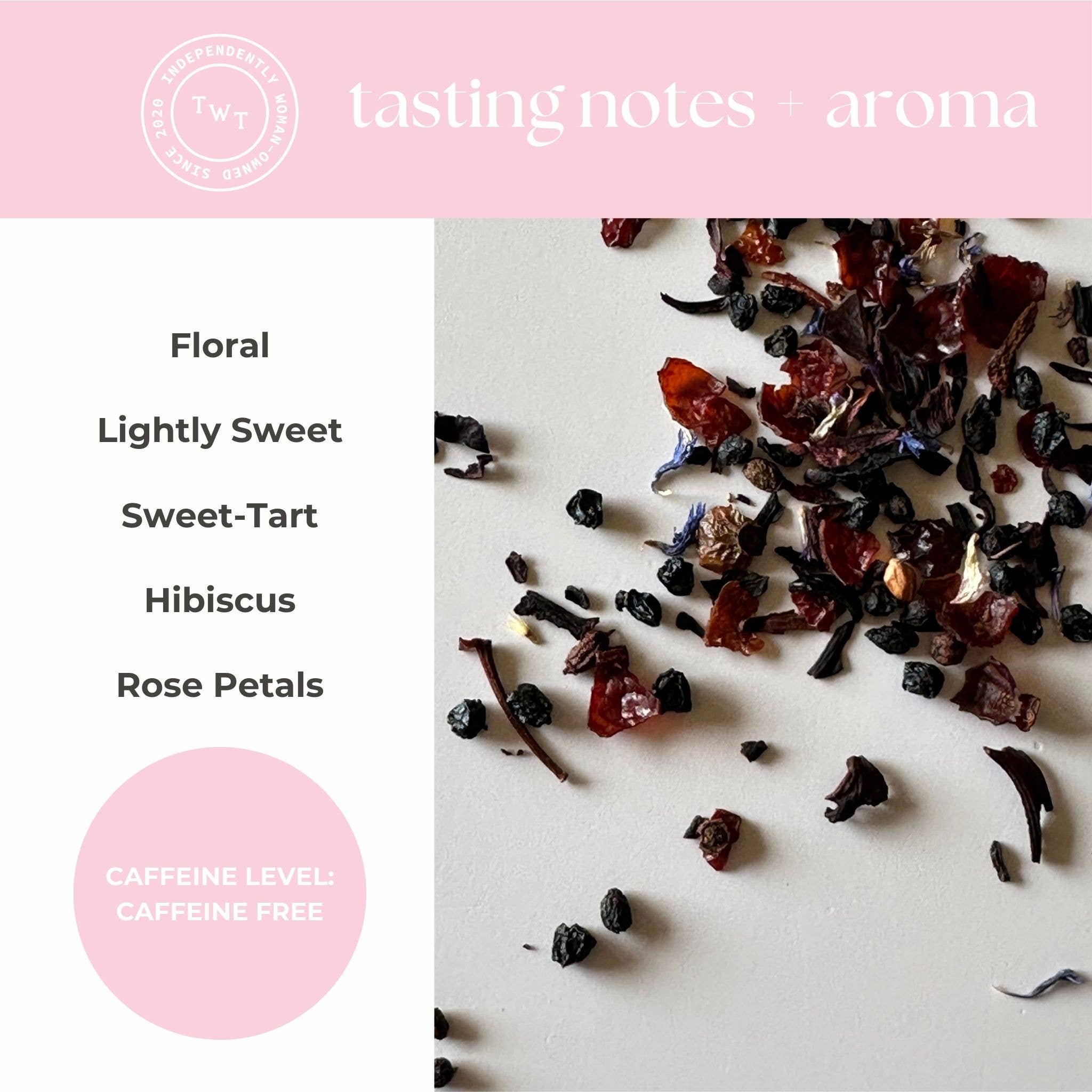 Tea With Tae Hibiscus Rose Herbal Mini Tube Gift (5 Tea Bags)