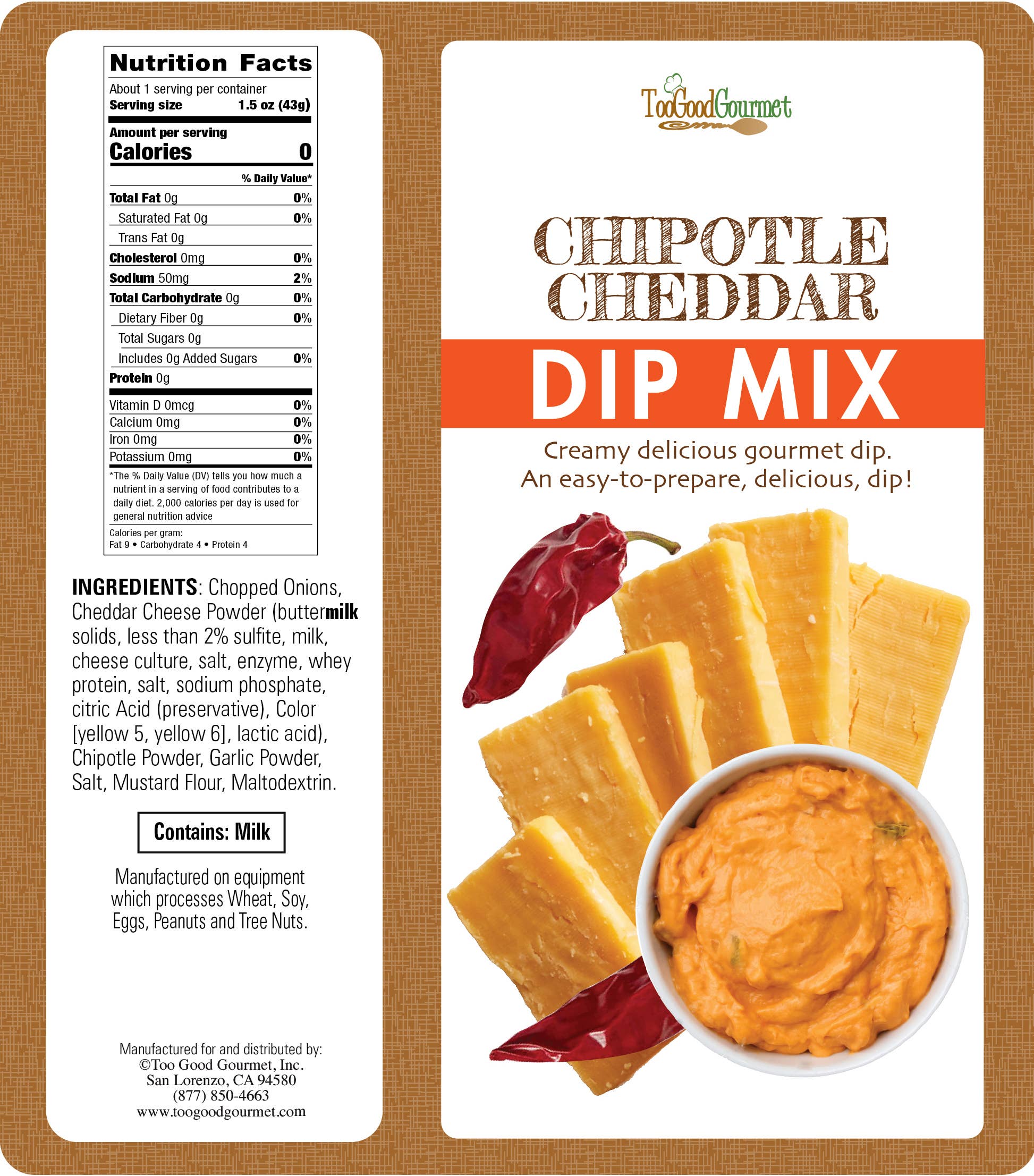 Too Good Gourmet Dip Mix – Chipotle Cheddar or Barbecue Bacon