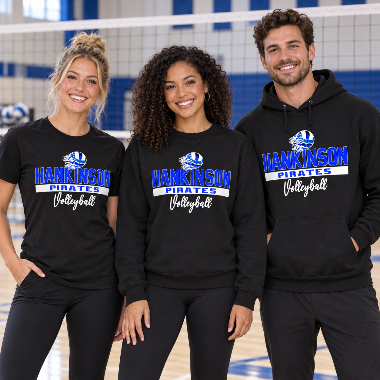 Hankinson Pirates – Volleyball Bold Black| District T-Shirt, Crew & Hoodie