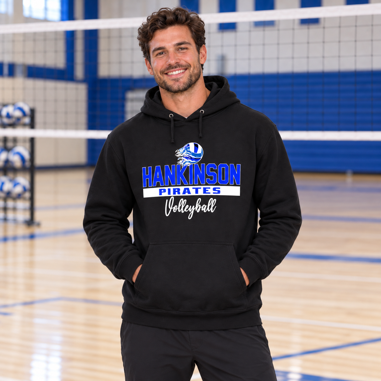 Hankinson Pirates – Volleyball Bold Black| District T-Shirt, Crew & Hoodie