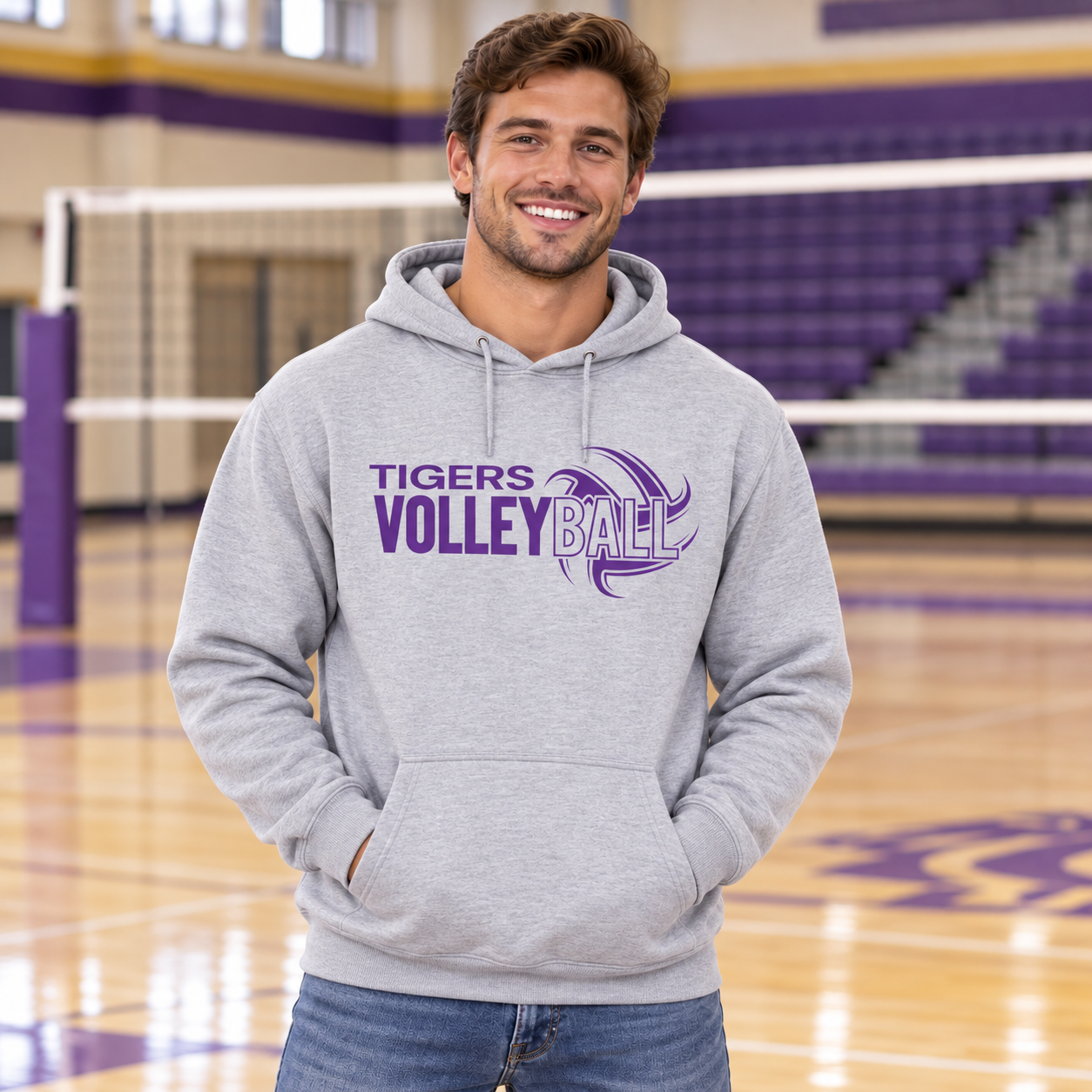 Tri-State Tigers – Tigers Volleyball Swish Purple | District T-Shirt & Hoodie