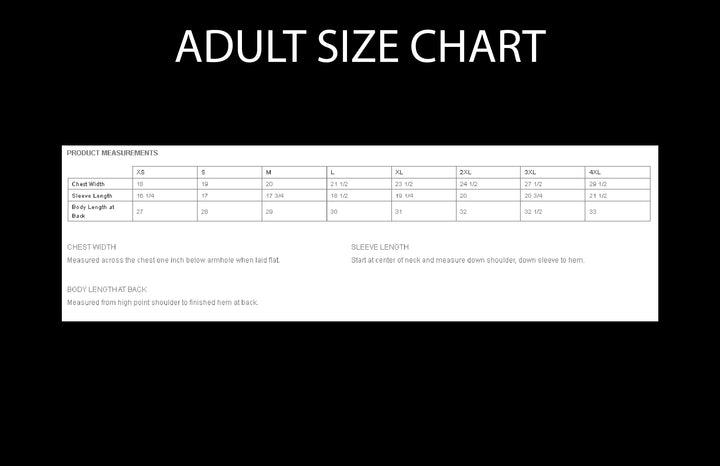 T-Shirt Size Chart