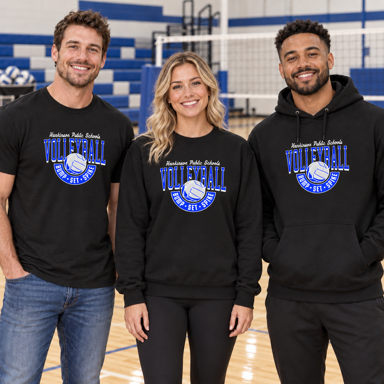 Hankinson Pirates – Bump Set Spike Black| District T-Shirt, Crew & Hoodie