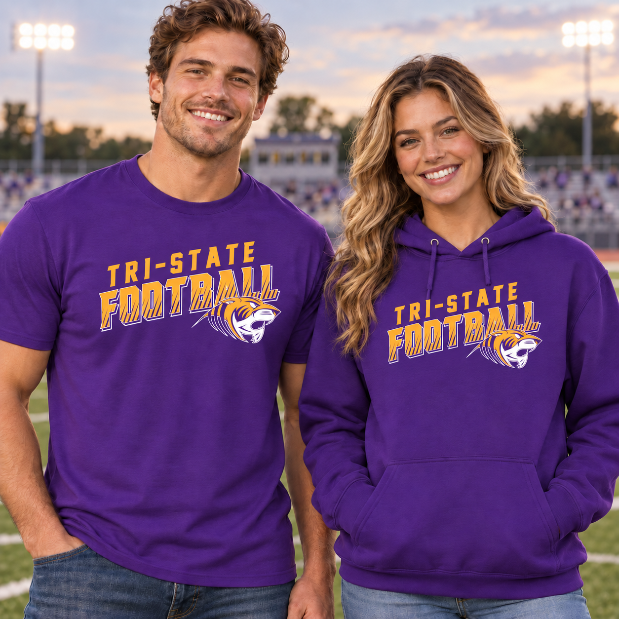 Tri-State Tigers – Tigers Football Stripe | District T-Shirt & Hoodie