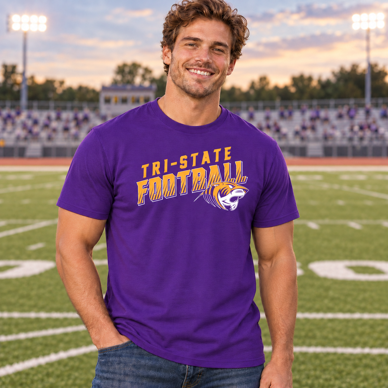 Tri-State Tigers – Tigers Football Stripe | District T-Shirt & Hoodie