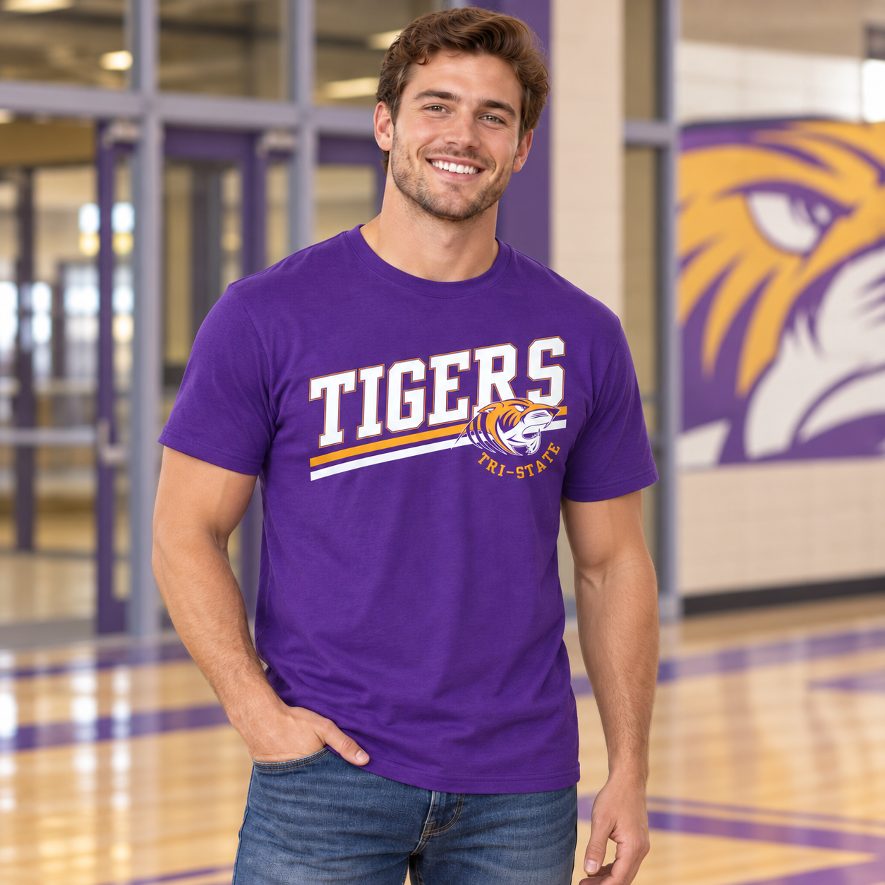 Tri-State Tigers – Tigers Slash | District T-Shirt & Hoodie