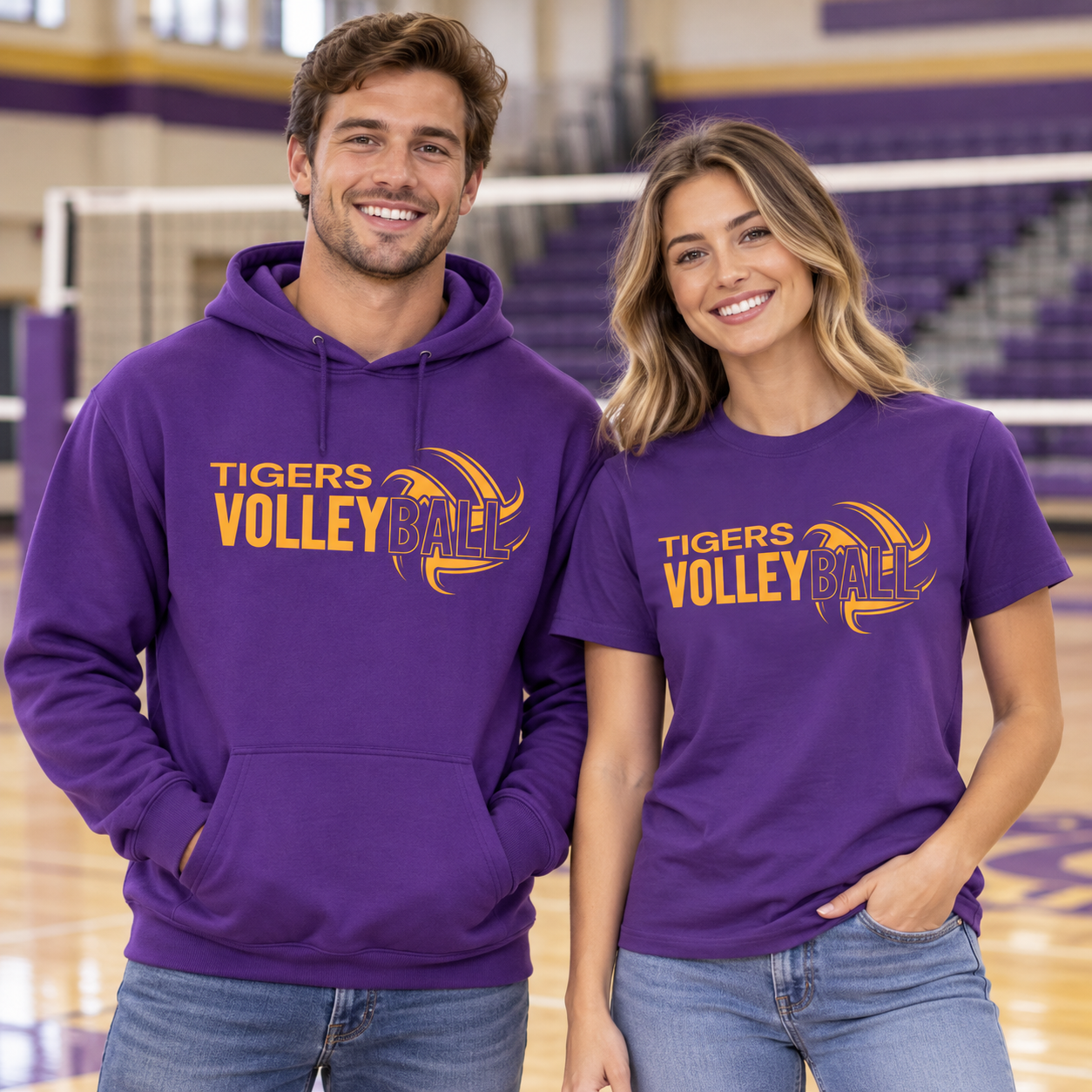 Tri-State Tigers – Tigers Volleyball Swish Gold | District T-Shirt & Hoodie