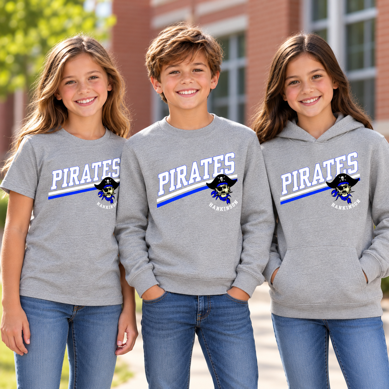 Hankinson Pirates Youth Slash District T-Shirt, Crewneck & Hoodie