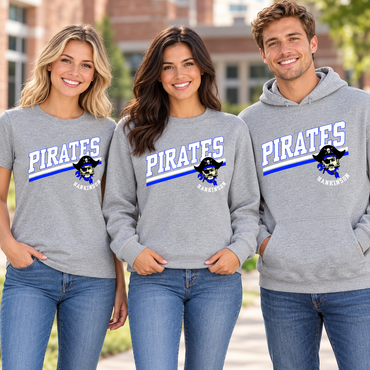 Hankinson Pirates Slash| District T-Shirt, Crew & Hoodie
