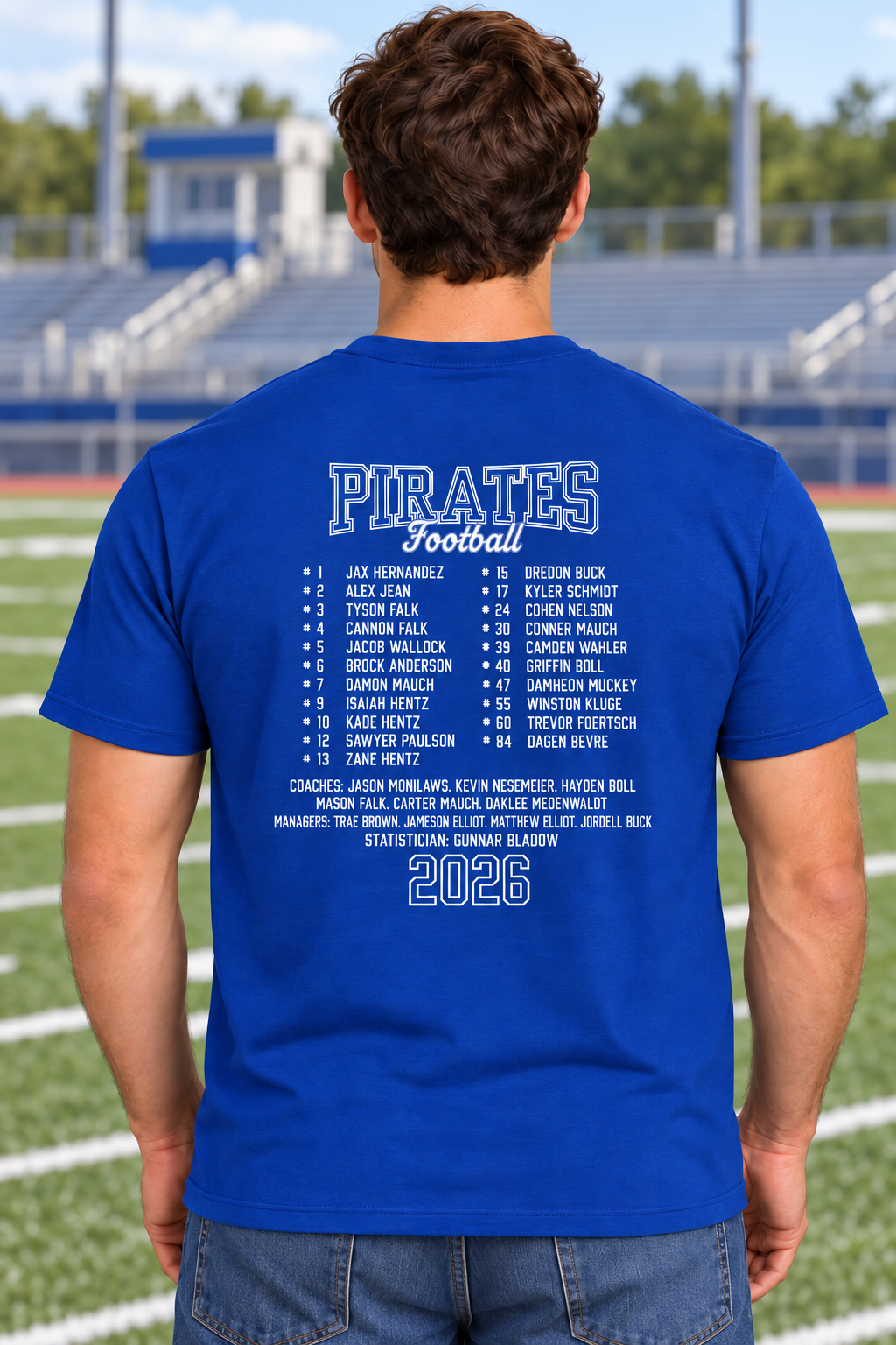 Booster Club's 2026 Football Roster Shirt