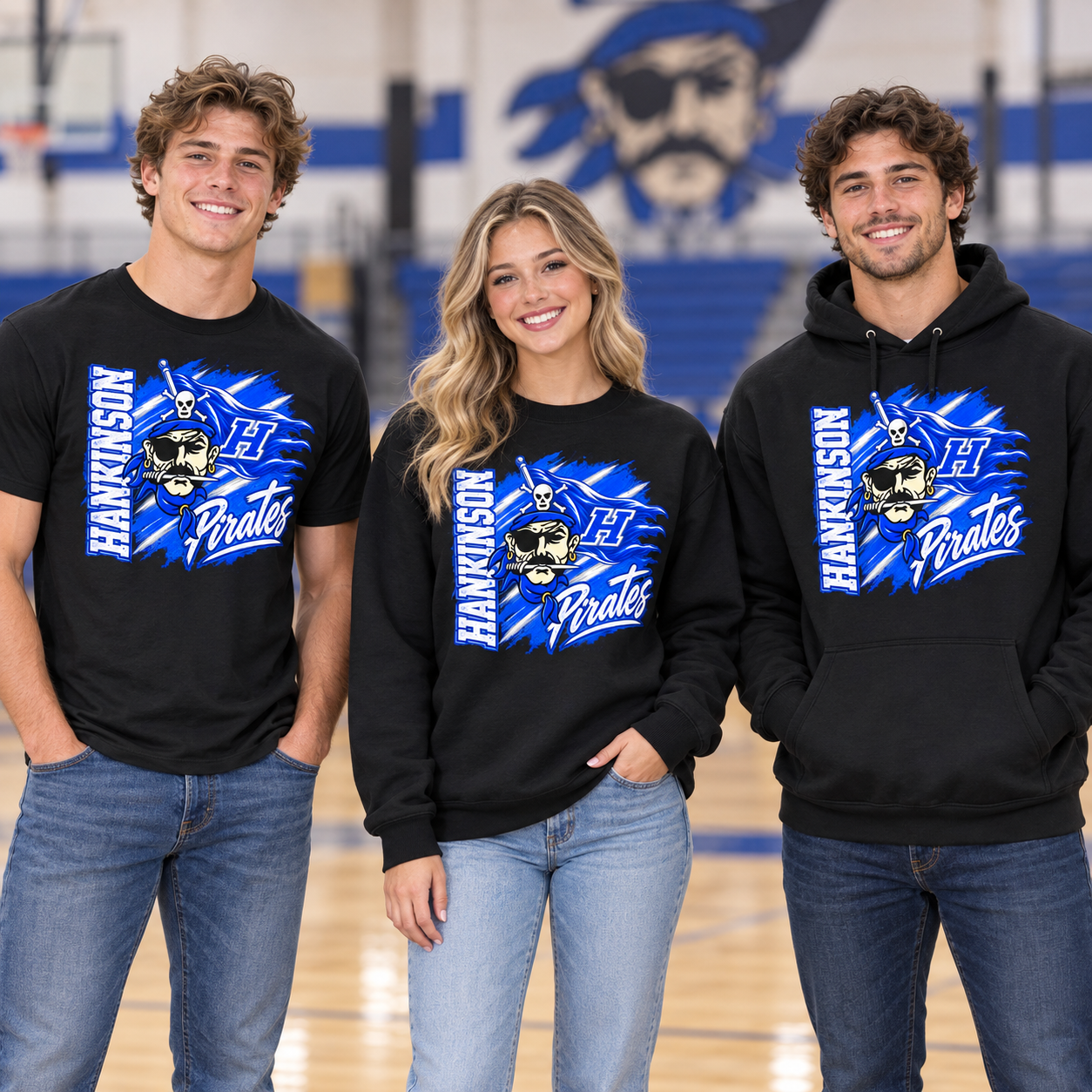 Hankinson Pirates – Pirates Pride Black | District T-Shirt, Crew & Hoodie
