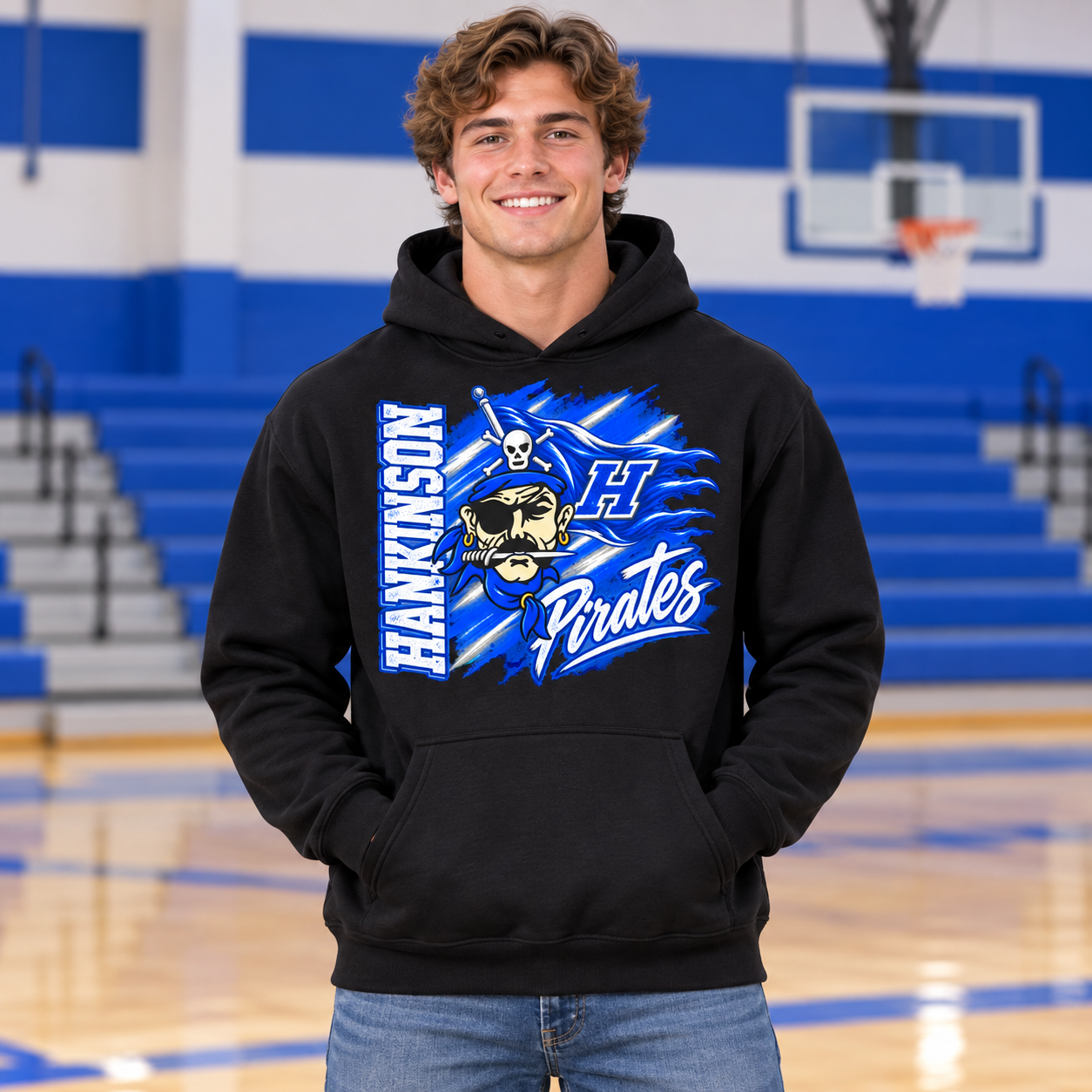 Hankinson Pirates – Pirates Pride Black | District T-Shirt, Crew & Hoodie