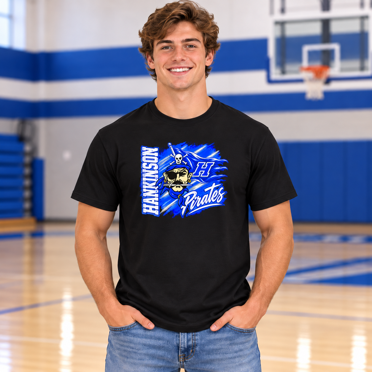Hankinson Pirates – Pirates Pride Black | District T-Shirt, Crew & Hoodie