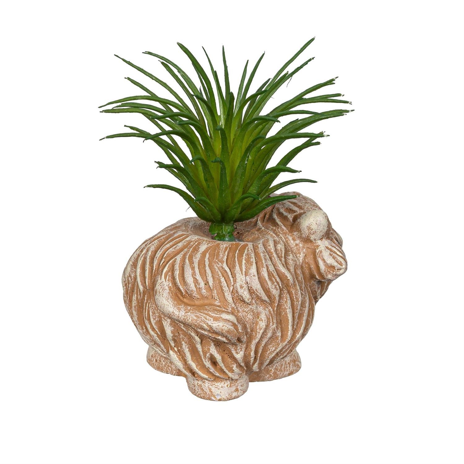 Petal & Plow Faux Floral Table Décor – Highland Cow Succulent (Assortment of 3)