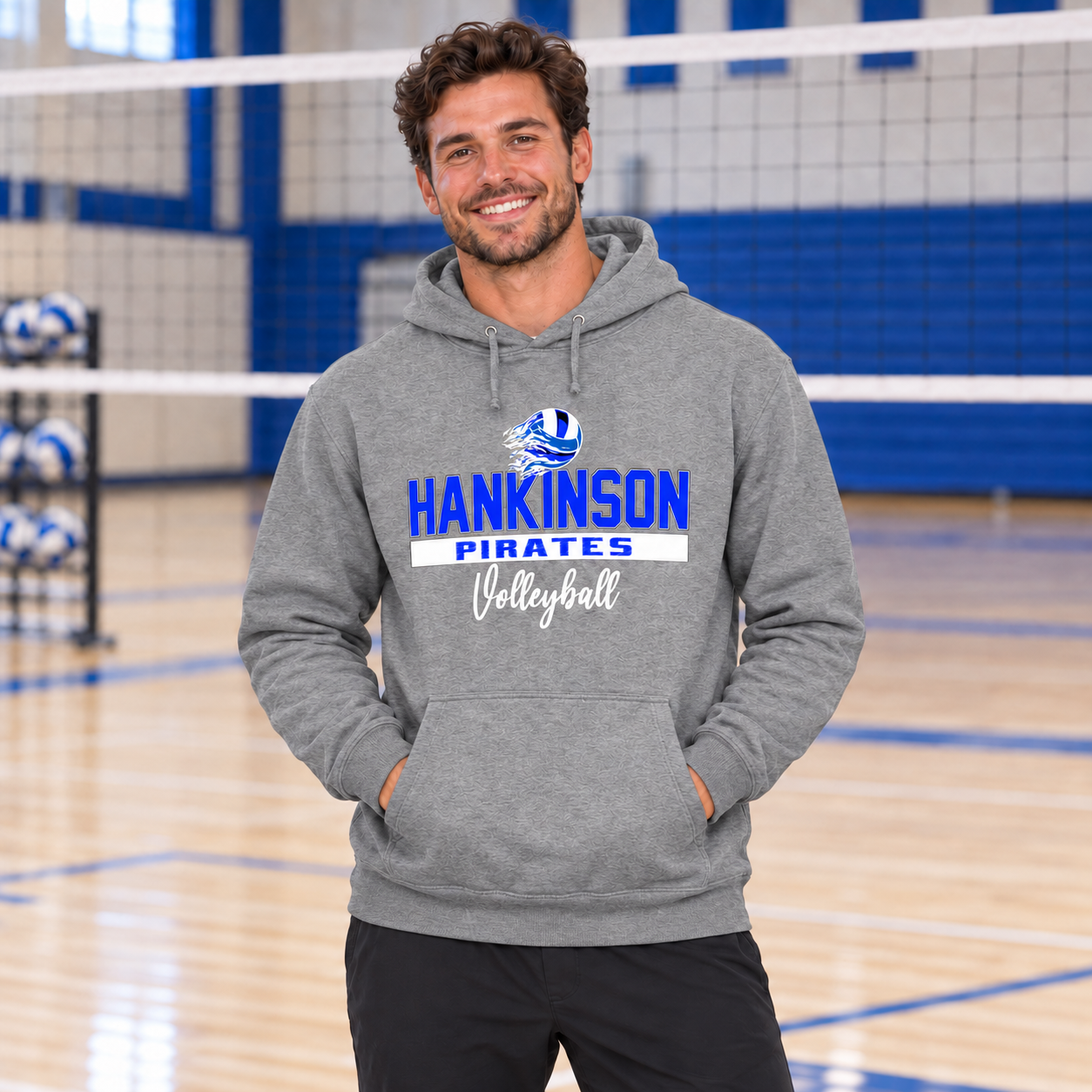Hankinson Pirates – Volleyball Bold Gray| District T-Shirt, Crew & Hoodie