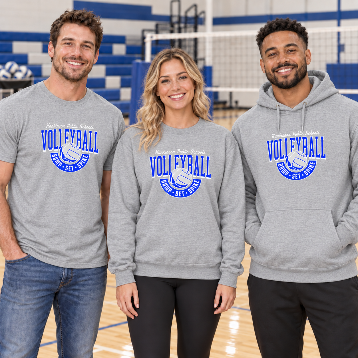 Hankinson Pirates – Bump Set Spike Gray| District T-Shirt, Crew & Hoodie